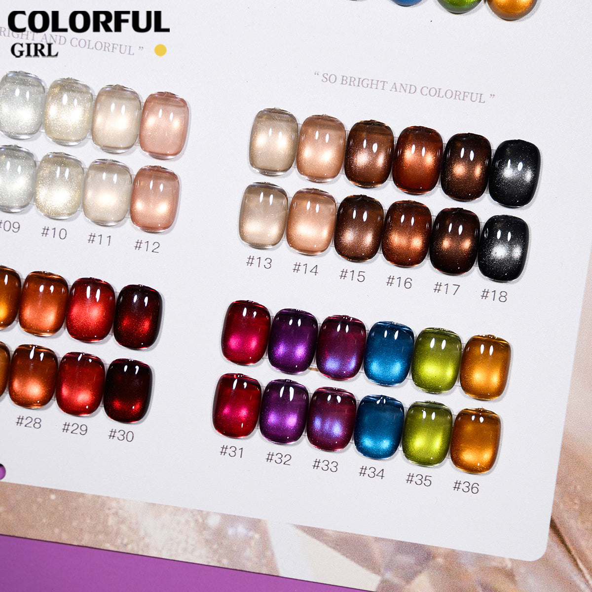 XUANFEIER  36 สี | แคทอาย เนื้อซาติน เอฟเฟกต์แสงแม็กเนติกแบบสามมิติ  ฟรีชาร์ทสี