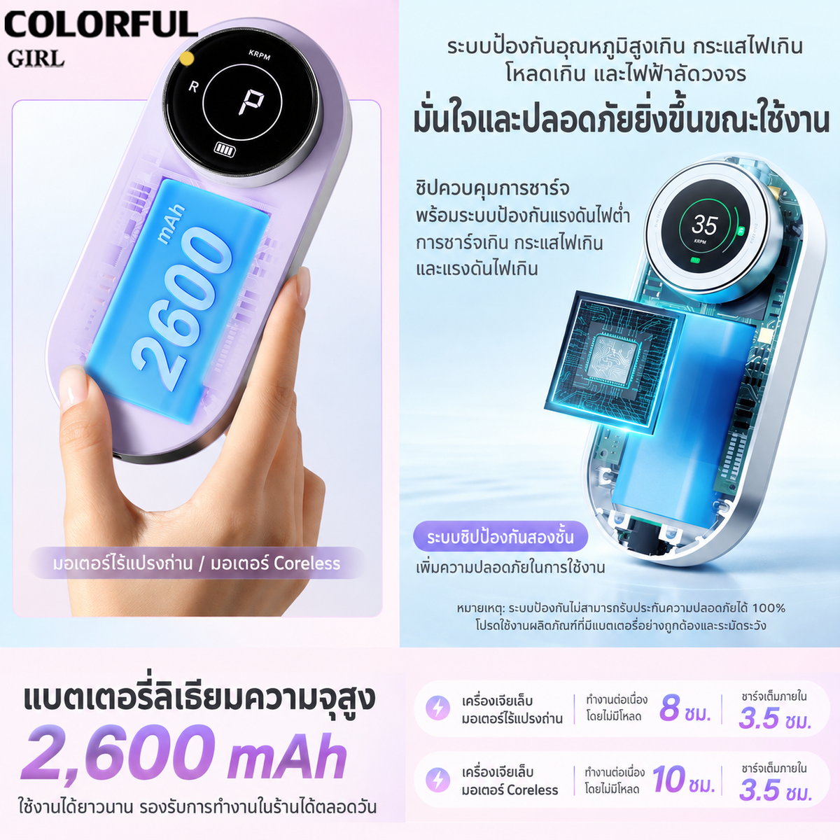 【พร้อมส่ง】MR.NAIL Gen 2 เซตเครื่องเจียเล็บไร้สาย 30,000/35,000 RPM มอเตอร์ Coreless/ไร้แปรงถ่าน พร้อมแท่นชาร์จอเนกประสงค์และกล่องฆ่าเชื้อดอกเจีย มี 5 สี