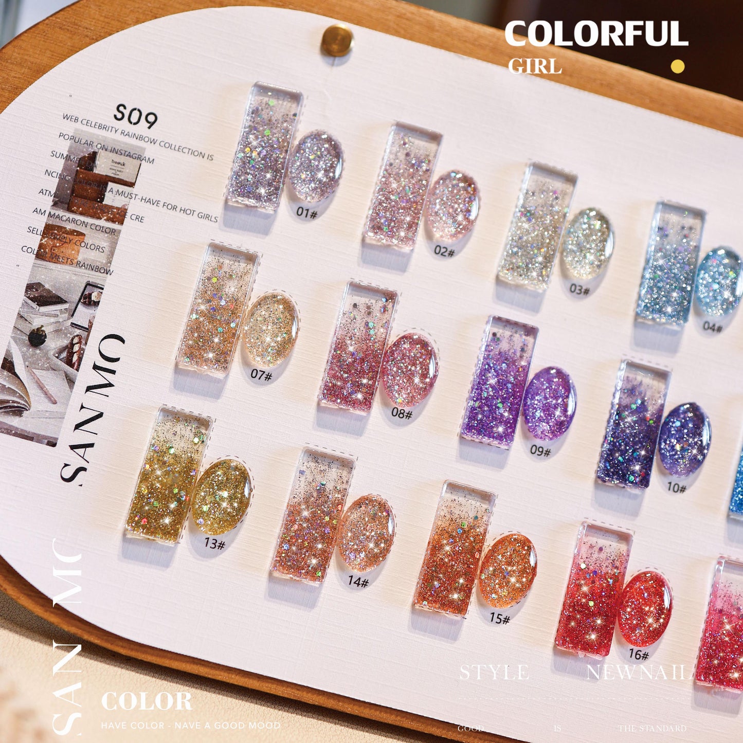 【พร้อมส่ง】สีเจลกากเพชรวิ้งแน่น 18 สี (SANMO)สีสวย  แถมชาทสีฟร แถม ชาร์ทสี  กลิตเตอร์สีรุ้งวิบวับ