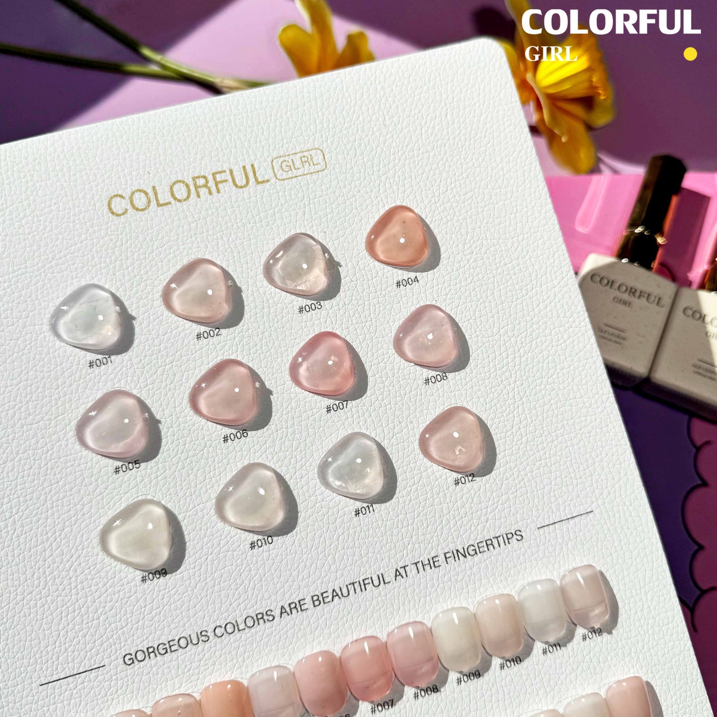 【พร้อมส่ง】 สีทาเล็บเจล Colorful girl  สี（ Colorful girl ) สีเจล  สีเจลไซรัป 12สี ชุดเจลสีเขียว  สีเจลสีพื้น โทนชมพู Ice Peach  แถม ชาร์ทสี