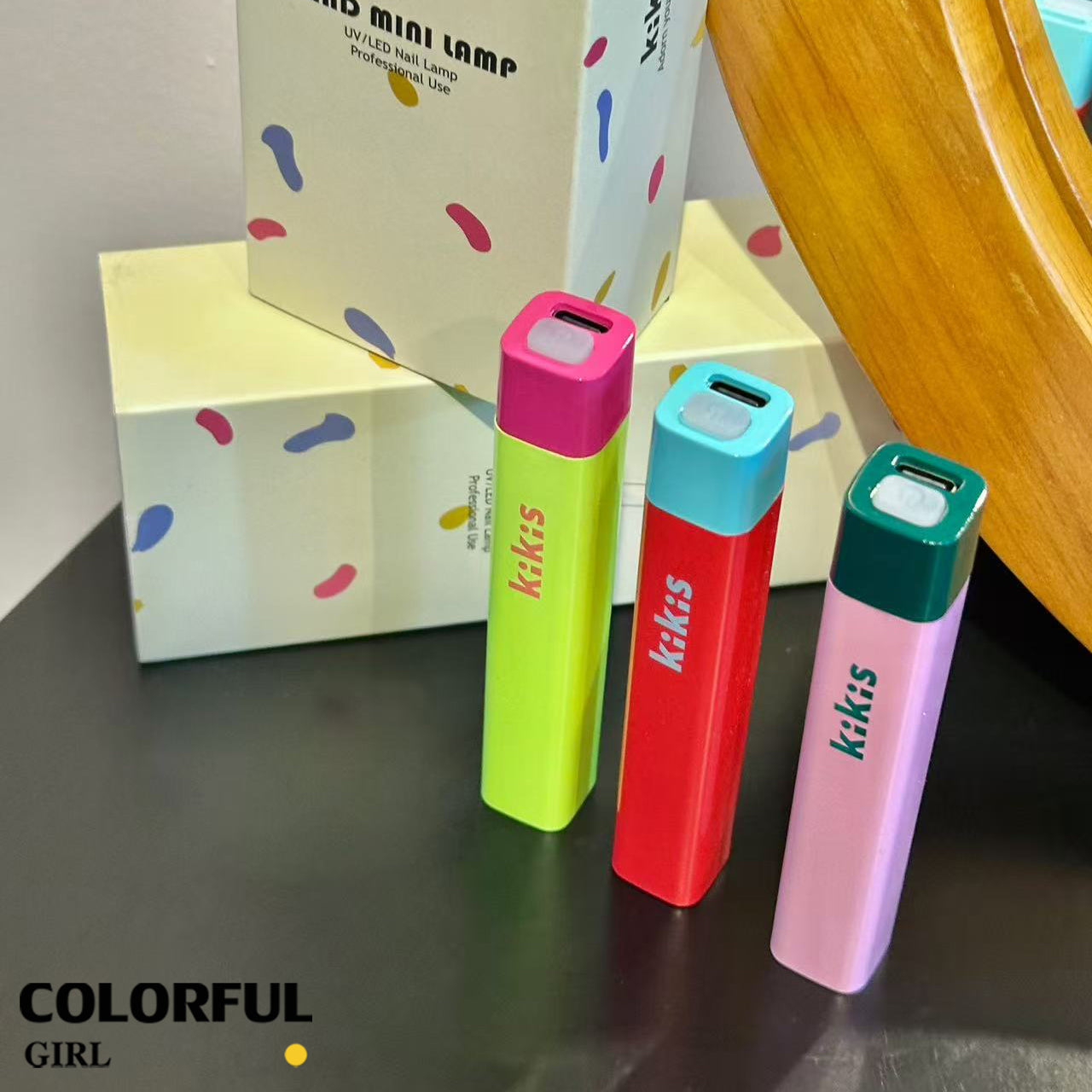 【พร้อมส่ง】500mAh ทุกสีไฟฉายอบเล็บ kikis แยกขาย ขาตั้ง / ไฟฉายอบเล็บ สี แบบพกพา 3w. ล็อกอะไหล่ ชาร์จไฟได้ สามารถใช้สำหรับอบเจลล็อคสี