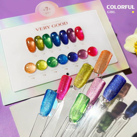 【พร้อมส่ง】summer fluorescence  สีเจลแคทอาย very good 7สี สีลูกแก้ว  แม่เหล็ก เอฟเฟกต์มันเงามาก