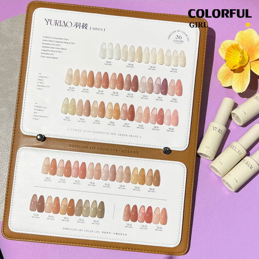 ✨พร้อมส่ง🇹🇭✨YURIAO 36 สี สีเจลไซรัป โทนชมพู Ice Peach 36 สี แถม ชาร์ทสี