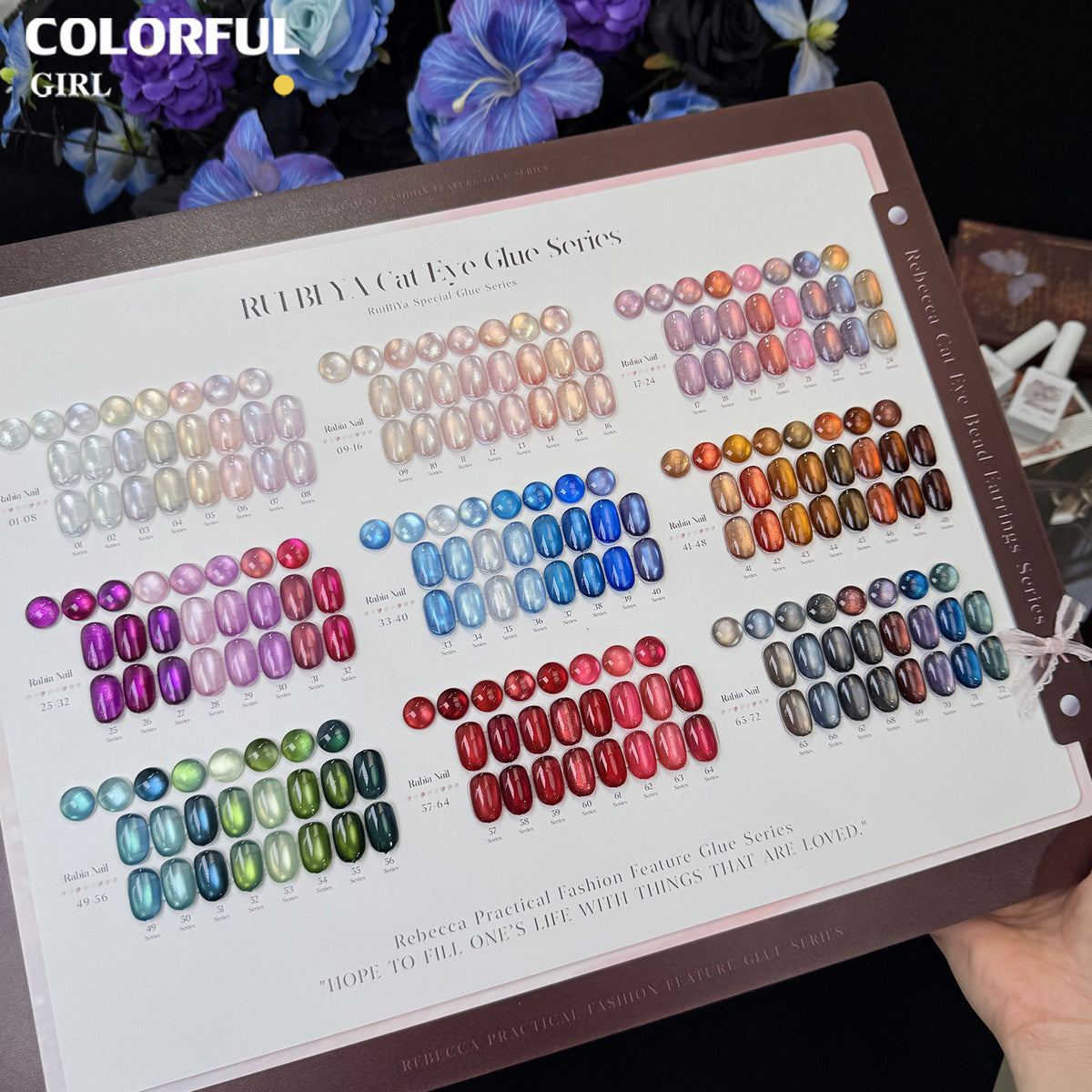 【พร้อมส่ง】Rabia 72 สี  ✨ สีเจลแคทอายเนื้อซาติน + สีเจลแคทอายลูกแก้ว ครบเซ็ต 72 สี สีสวยแน่นชัด ติดทนนาน เงางามประกายหรูหรา เหมาะสำหรับร้านทำเล็บมืออาชีพและใช้ส่วนตัว แถมฟรีชาร์ทสี Cat Eye 72 สี (ทามาให้แล้ว พร้อมใช้งาน)