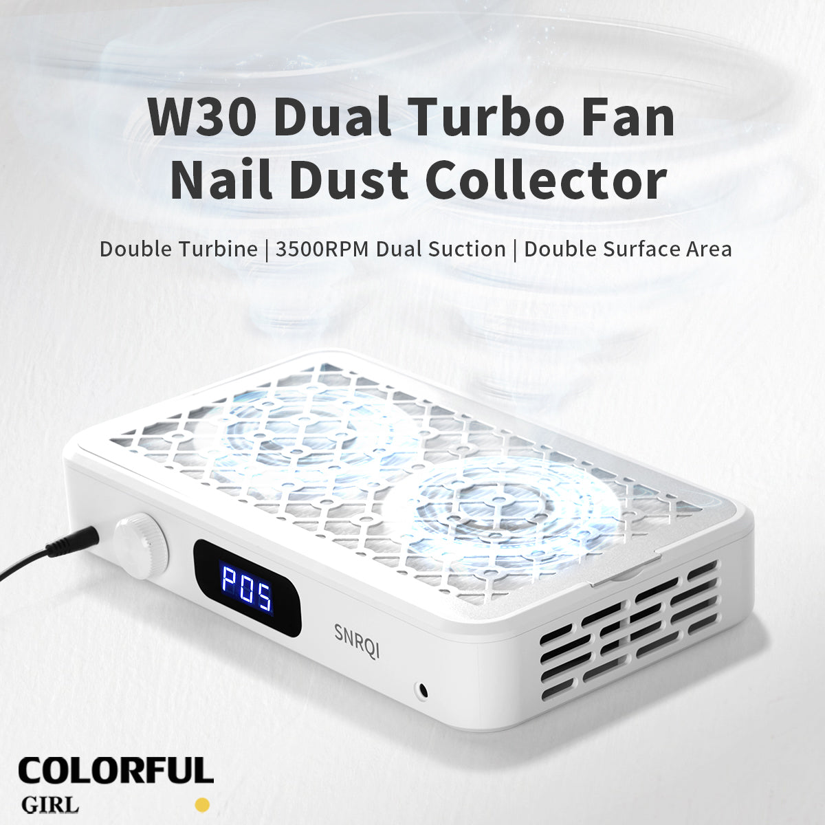 SNRQI W30 เครื่องดูดเล็บกังหันคู่ มอเตอร์ไร้แปรงถ่าน 2 ตัว · แรงดูดสูง · เงียบ · เหมาะสำหรับร้านทำเล็บ  เทอร์โบคู่ เครื่องดูดฝุ่นเล็บ  เครื่องดูดฝุ่นทำเล็บ พัดลมดูดฝุ่นเล็บ เครื่ ปรับความเร็วได้ มีแผ่นกรอง