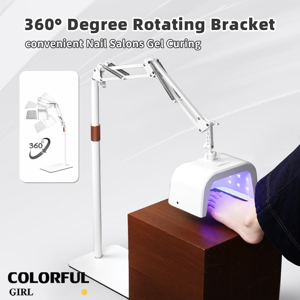 SNRQI F5 Pro โคมอบเจล 48W ไร้สาย ชาร์จไฟได้ ✨｜UV LED 365+405nm｜อบเจลมือและเท้า｜ขาตั้งปรับหมุน 360°｜เซ็นเซอร์อัตโนมัติ｜ตั้งเวลา 3 ระดับ｜โคมอบเจลสำหรับร้านทำเล็บมืออาชีพ