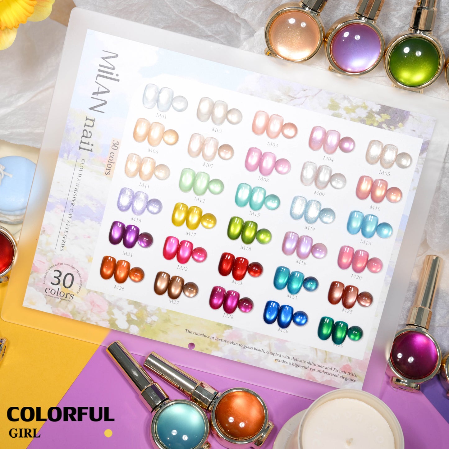 เจลเล็บ MILAN Cat Eye 30 สี | เจลแม่เหล็กตาแมว เนื้อซาติน | สีชัด ติดทนนาน | สร้างเอฟเฟกต์แสงได้ทันที | สำหรับงานเล็บมืออาชีพ (พร้อมใช้งาน) ขับผิว ดูดีทุกวัน ใช้ได้ทุกโอกาส (พร้อมใช้งาน) ✨