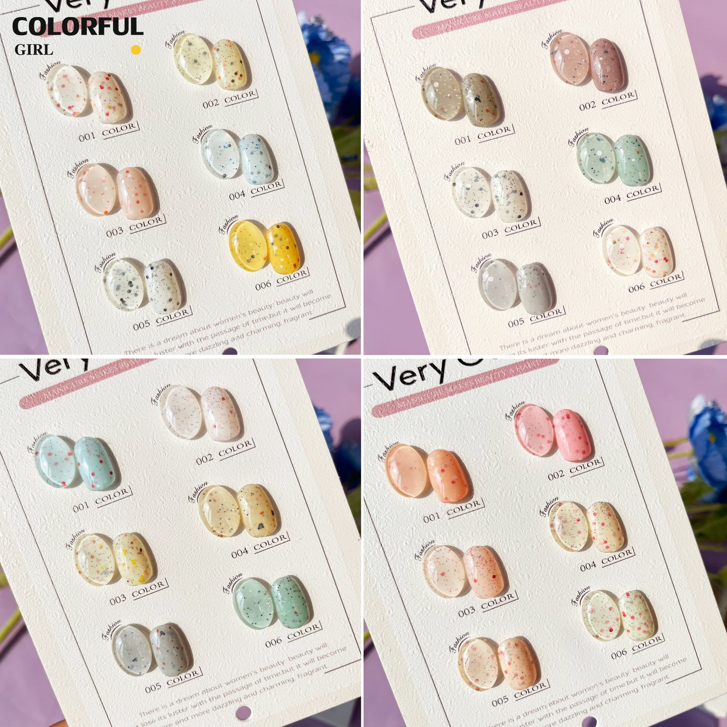 【พร้อมส่ง】XUANFEIER 6สี   Flash สีเจลแฟลช6 สี  แถมชาร์ทอะคริลิคสำเร็จรูป