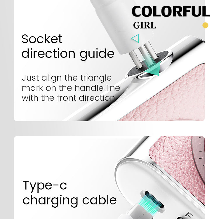 LUGX เครื่องเจียรเล็บ LG-902S มอเตอร์ไร้แปรง ดีไซน์หนัง ประดับเพชร มี 4 สีให้เลือก 30,000 รอบ/นาที 24W แบบพกพา ชาร์จไฟได้