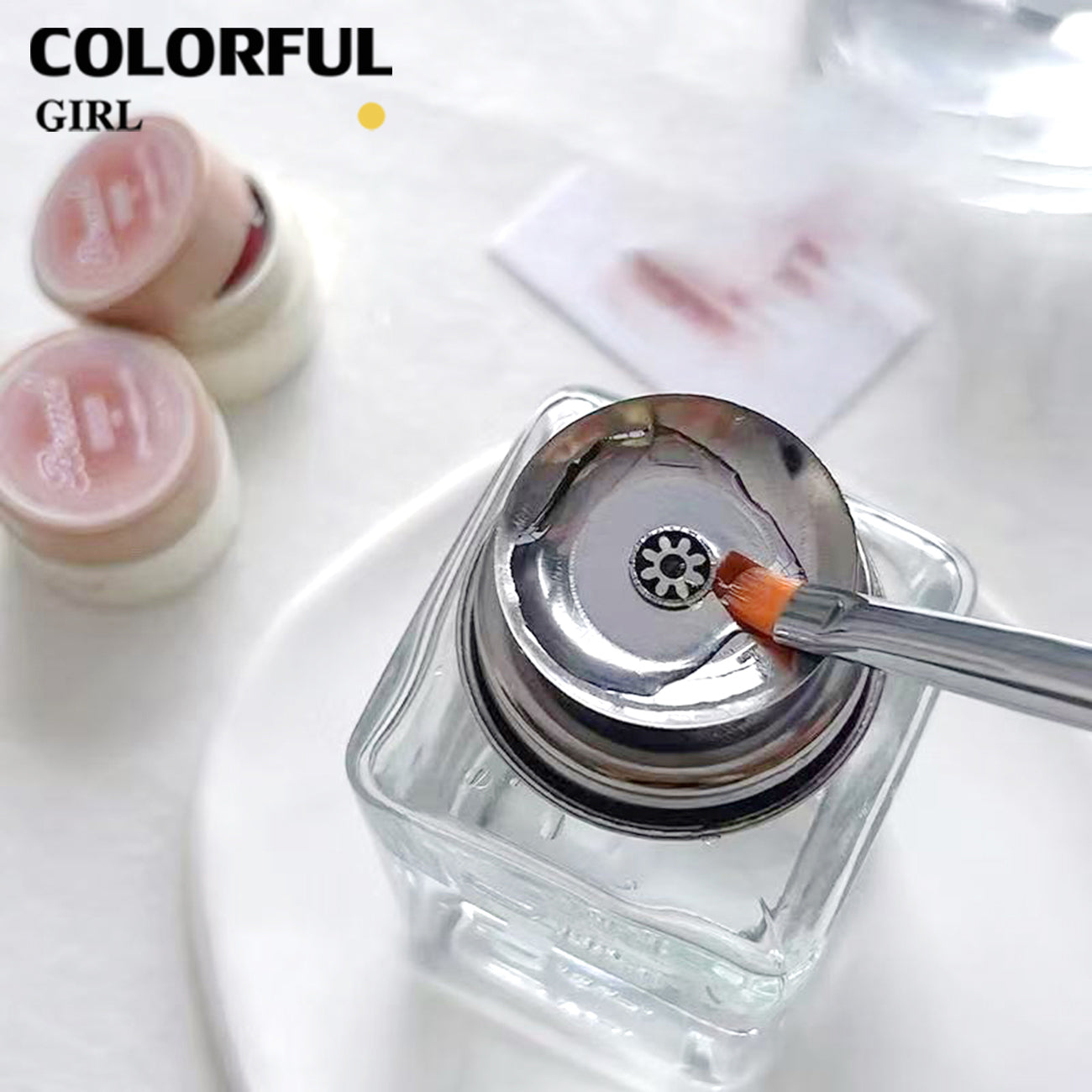 ขวดปั๊มแก้ว 180ml หัวกดสแตนเลส สำหรับน้ำยาล้างเล็บ แอลกอฮอล์ น้ำยาล้างพู่กัน ขวดแบ่งใส่ของเหลว