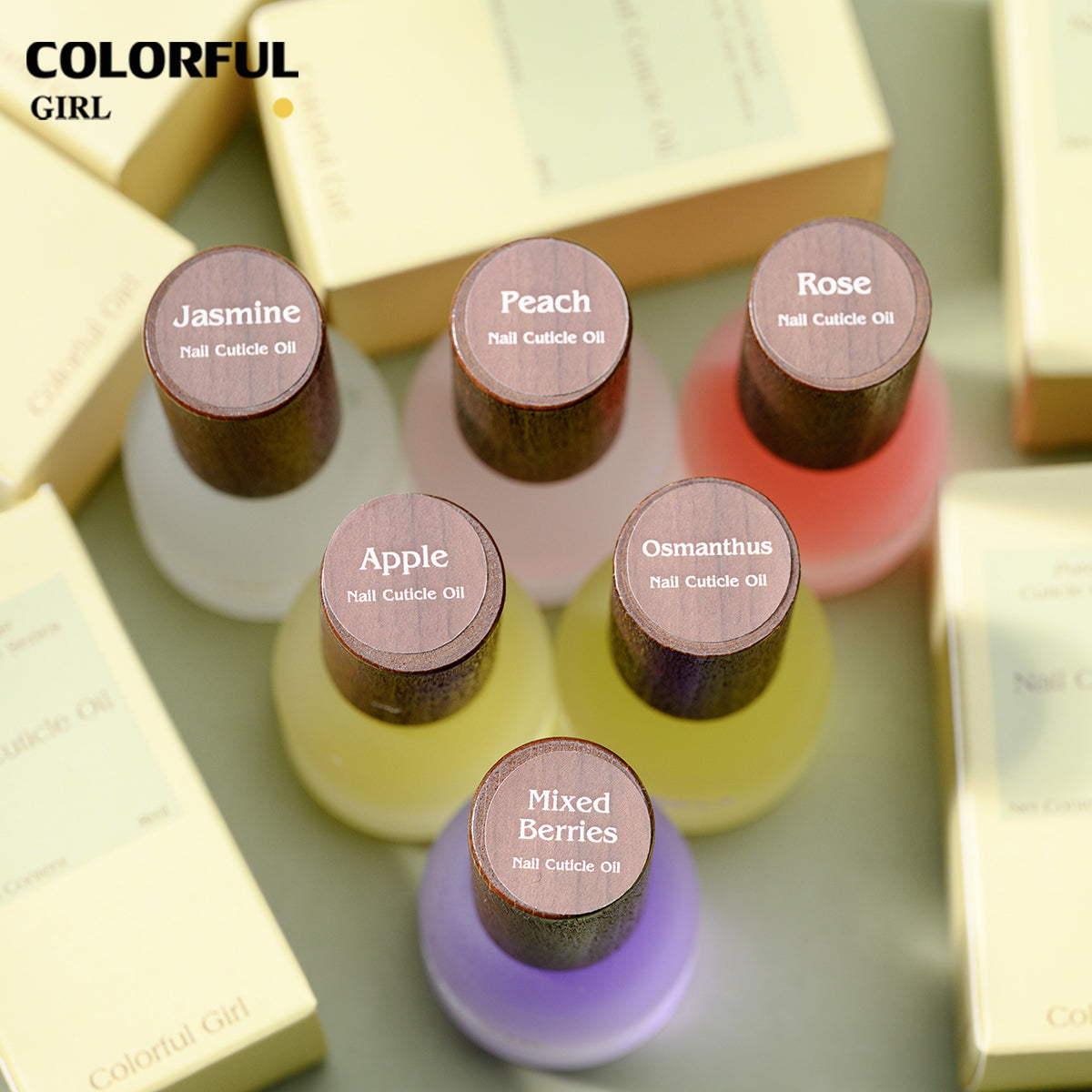 Colorful Cuticle Oil น้ำมันบำรุงเล็บ น้ำมันบำรุงจมูกเล็บ  เพิ่มความชุ่มชื้น ขนาด  8ml กลิ่น แอปเปิ้ล เบอร์รี่ มะลิ พีช กุหลาบ ออสแมนตัส