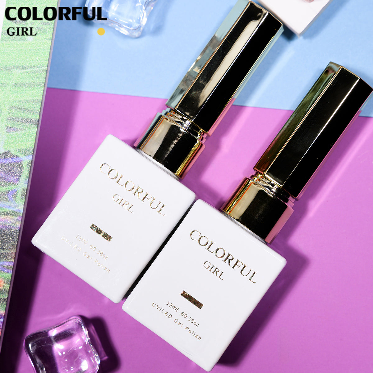 COLORFUL GIRL Top Coat เรืองแสง｜1 ขวดใช้ได้กับทุกสี｜ ขนาด 12 มล.