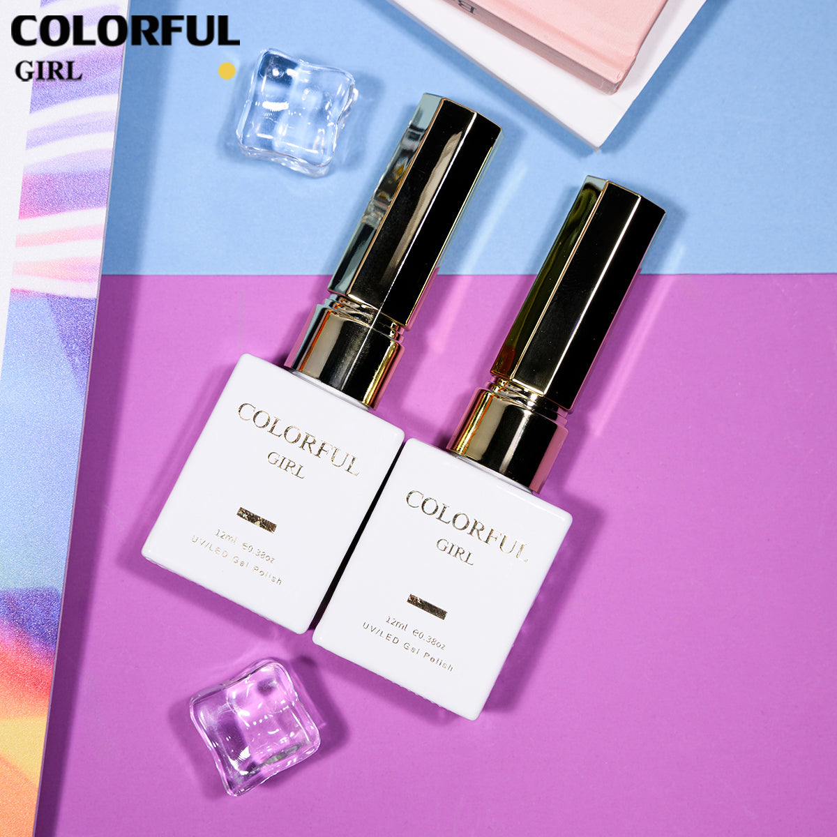 COLORFUL GIRL  Top Coat เรืองแสง｜1 ขวดใช้ได้กับทุกสี｜ ไม่รบกวนสี เลือกได้ 4 สี หนึ่งมือได้ 2 เอฟเฟกต์｜เหมาะสำหรับงานเทศกาลและปาร์ตี้ ✨🌈｜Top Coat เรืองแสง 12 มล.