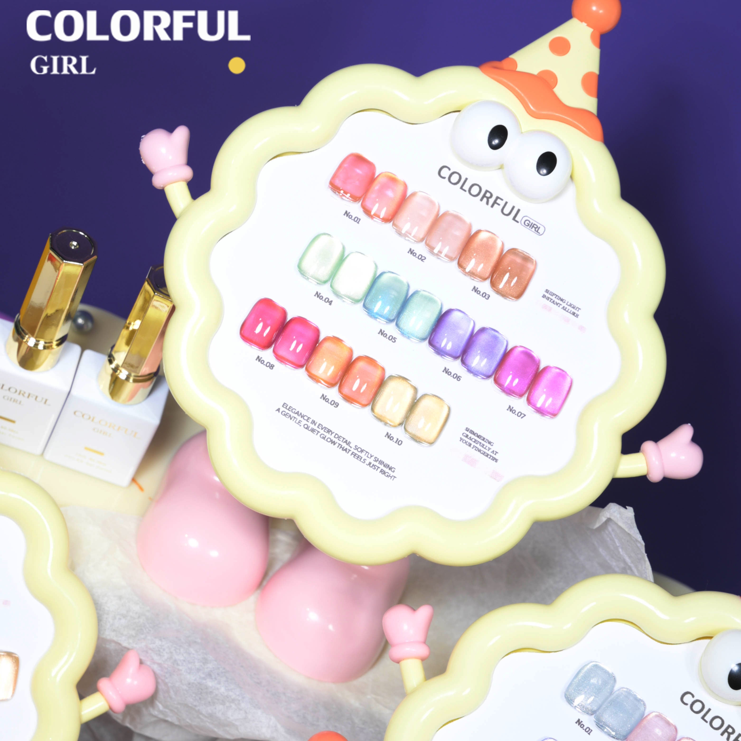 COLORFUL GIRL สีเจลแคทอาย 10 สี ✨ ฟีลซอฟต์มินนี่ลูกกวาดสุดน่ารัก｜เจลลูกแก้วฉ่ำ ๆ แบบเยลลี่｜โทนสีสาวน่ารักสดใส 💛 (ทามาให้แล้ว พร้อมใช้งาน)