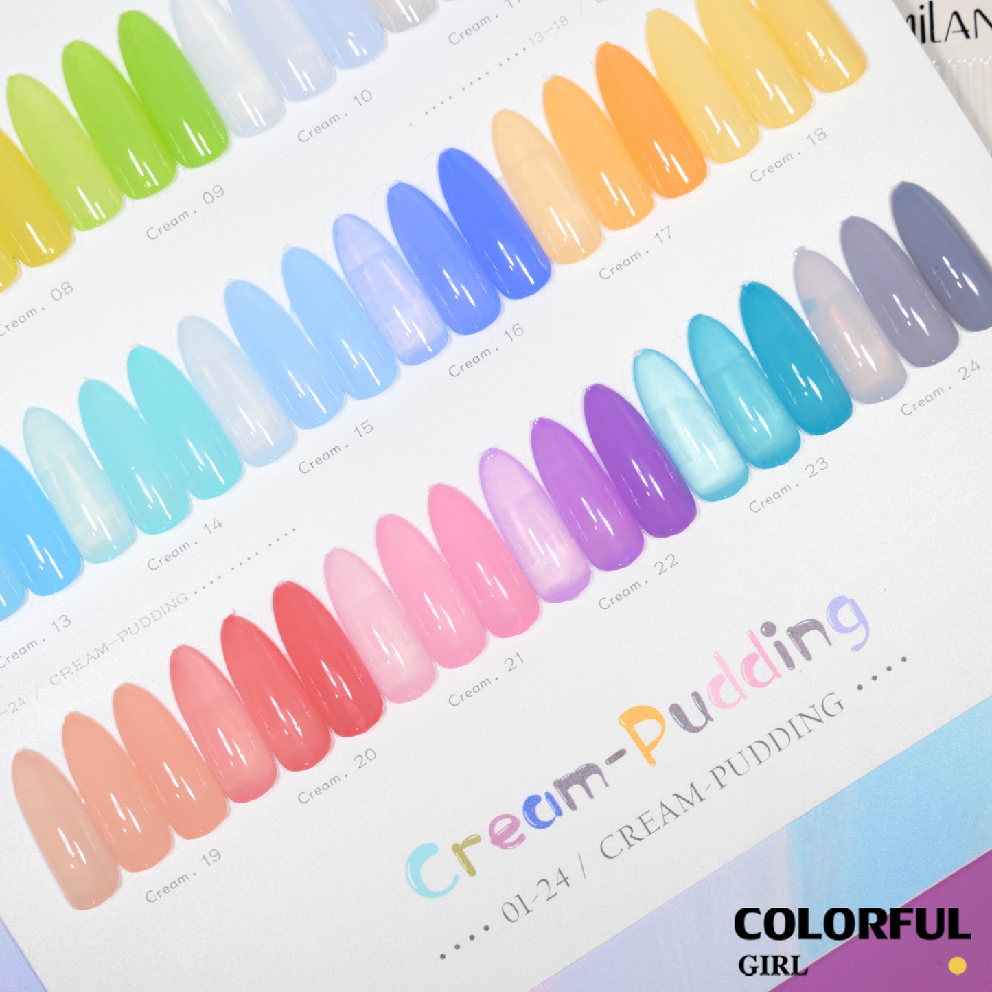 🔥 สินค้าขายดี | 【พร้อมส่ง】MILAN  สีเจลไซรัป Baby Soft โทนเบบี้นมใส เนื้อนมละมุน กึ่งโปร่งแสง สีชัดสวย 24 สี (ทามาให้แล้ว พร้อมใช้งาน) ชาร์ตสีเจลสำหรับร้านทำเล็บ