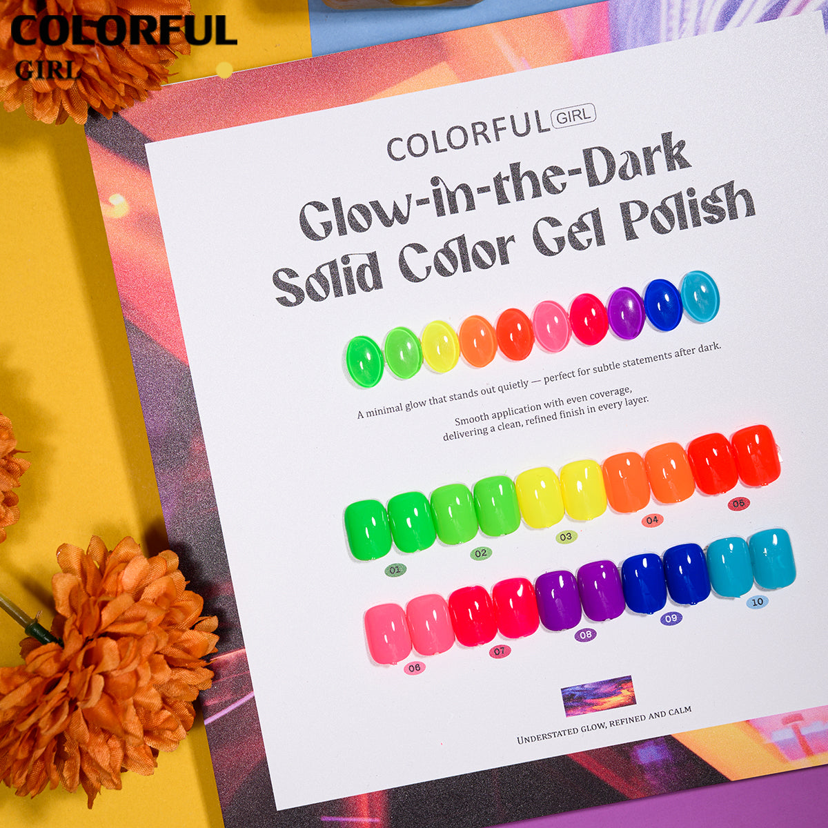 COLORFUL GIRL Top Coat เรืองแสง｜1 ขวดใช้ได้กับทุกสี｜ ขนาด 12 มล. / ลูกแก้ว / แฟลช