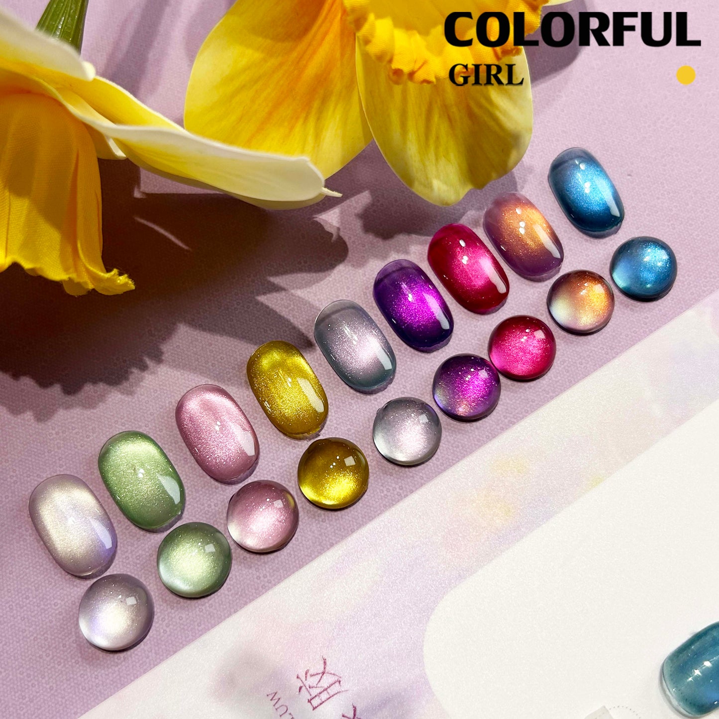 【พร้อมส่ง】MILAN สีเจลแคทอายเนื้อซาติน 9 สีสุดฮิต | สีลูกแก้วแวววาว | แถมชาร์ตสีฟรี! (ทาสีจริงให้แล้ว) แม่เหล็กแน่น เล่นไฟดี Cat eye 9สี