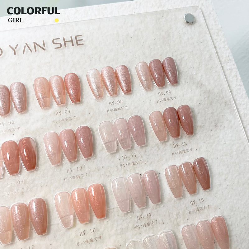 【พร้อมส่ง】สีเจล เซ็ท 24 สี JIAO YAN SHE สีเจลชิมเมอร์ 24 สีโทนชมพู แถมชาร์ทอะคริลิคสำเร็จรูป