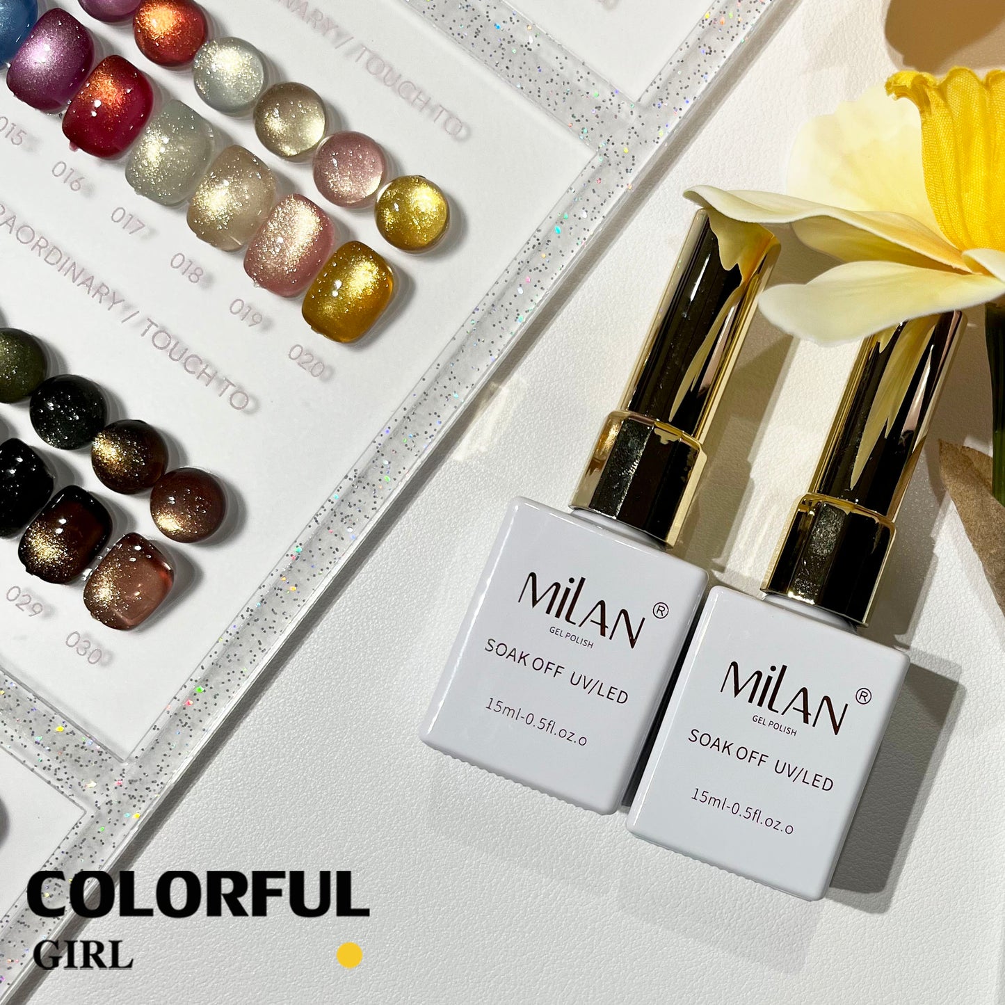 MILAN 40 สี สีเจลแคทอายเนื้อซาติน+สีเจลแคทอาย  แถมฟรีชาร์ทสี
