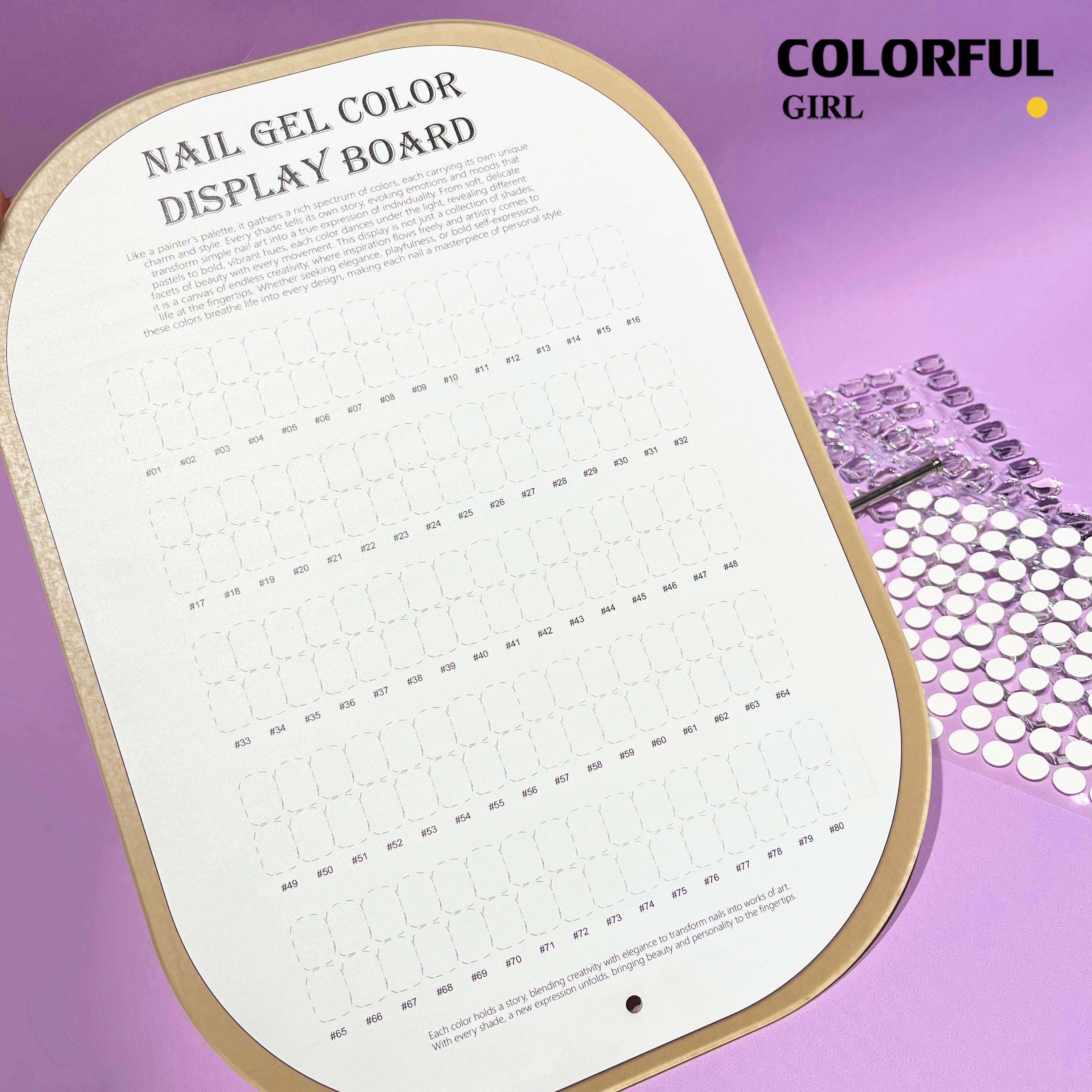 Colorful Girl ชาร์จโชว์สีเจล 80 ช่อง  พร้อมเล็บ,กาวติด และขาตั้งเหล็ก
