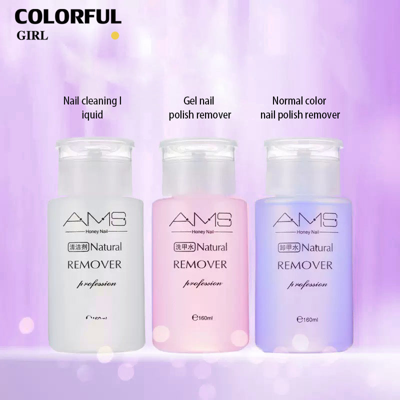 AMS น้ำยาล้างเล็บเจล ถอดเ ล็บเจล ถอดเล็บปลอม ชนิดขวดปั้ม ใช้งานง่าย 160ml พร้อมส่ง🔥 น้ำยาล้างเล็บแบบขวด ใช้งานง่าย สะดวก