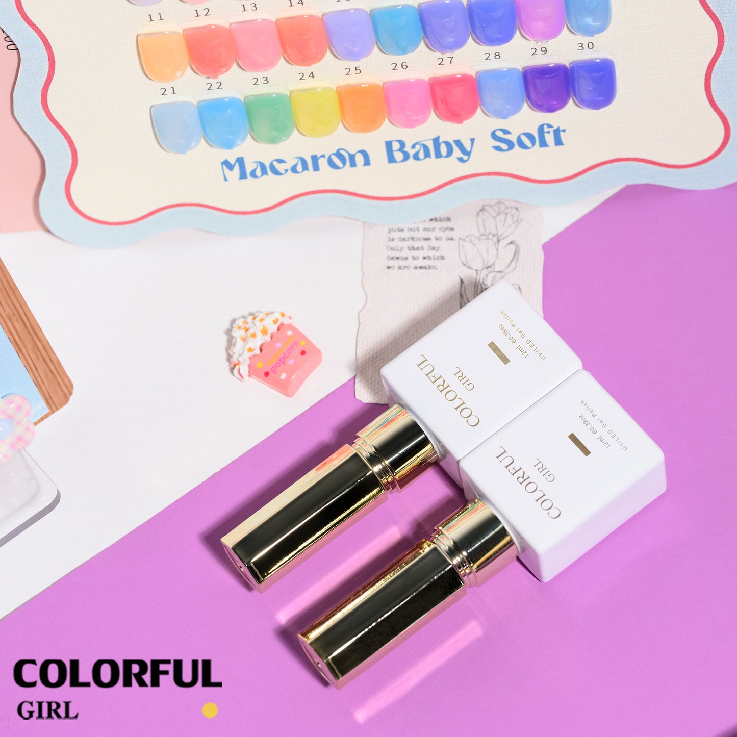 🔥 สินค้าขายดี | 【พร้อมส่ง】COLORFUL GIRL สีเจลไซรัป Baby Soft โทนเบบี้นมใส เนื้อนมละมุน กึ่งโปร่งแสง สีชัดสวย 30 สี (ทามาให้แล้ว พร้อมใช้งาน) ชาร์ตสีเจลสำหรับร้านทำเล็บ