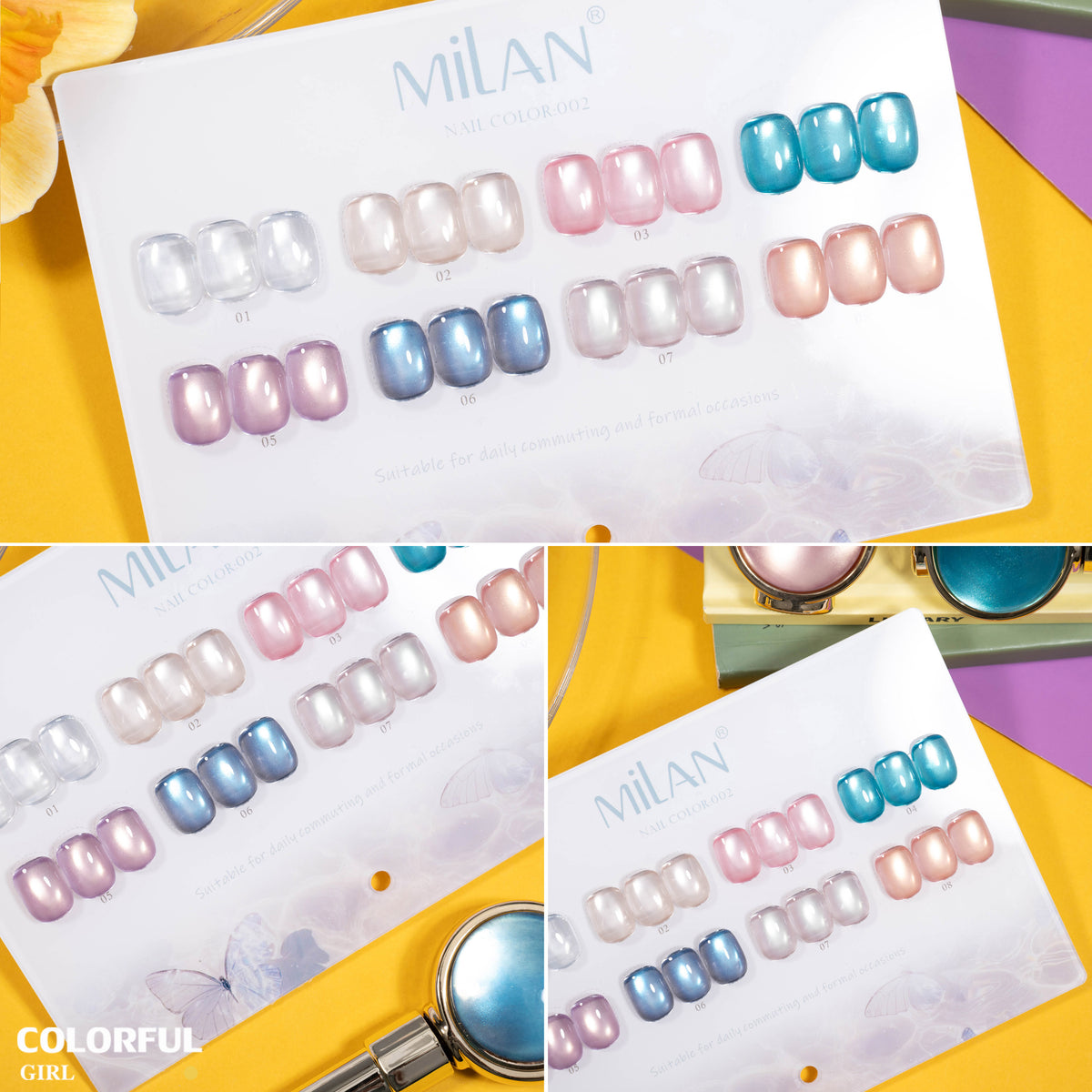 เจลเล็บ MILAN Cat Eye 8 สี สีเจลแคทอาย  |โทนสุภาพ หวานละมุน | เจลแม่เหล็กตาแมว | สีชัด ติดทนนาน สำหรับงานเล็บมืออาชีพ | สร้างเอฟเฟกต์แสงได้ทันที (ทามาให้แล้ว พร้อมใช้งาน)สีเจลแคทอาย
