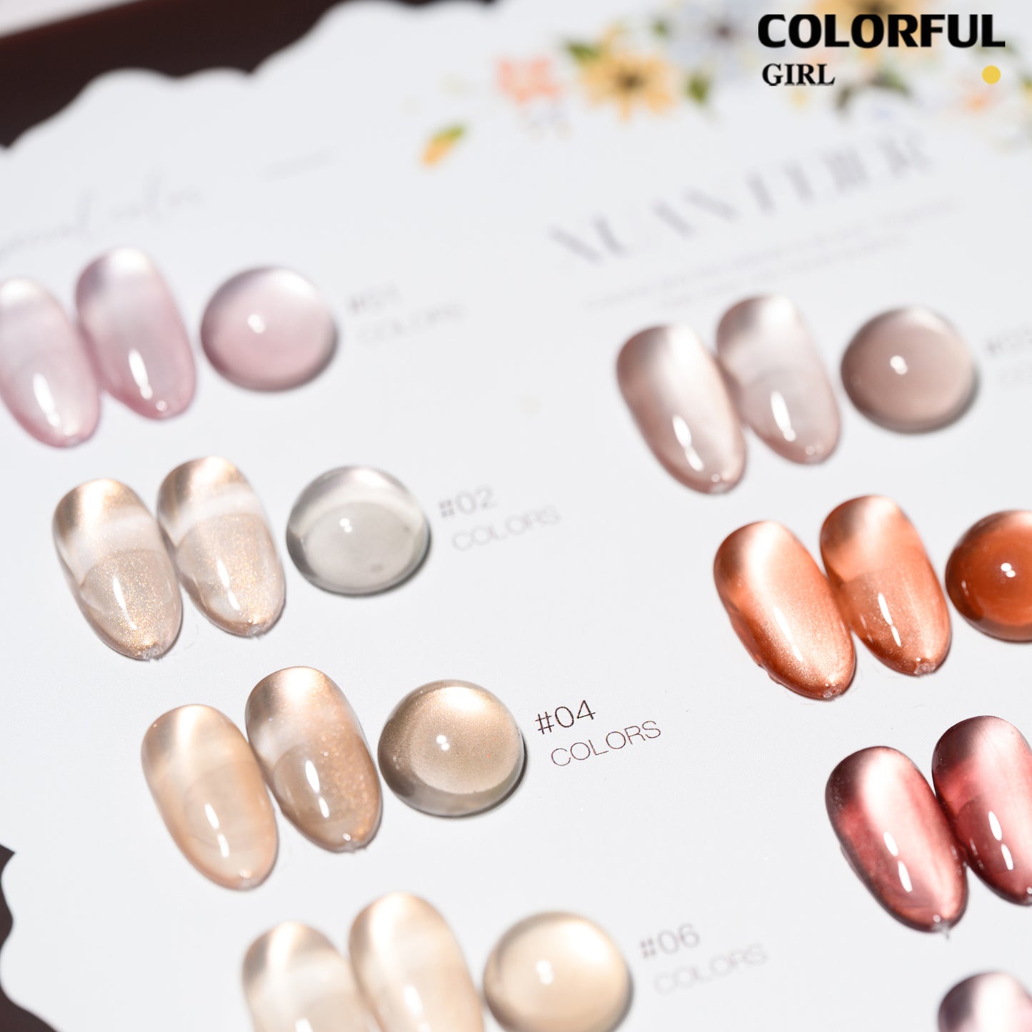 XUANFEIER 10สี สีเจลแคทอายเนื้อซาติน Cat Eye Amber Glow โทนอำพัน｜ฟรีชาร์ทสี