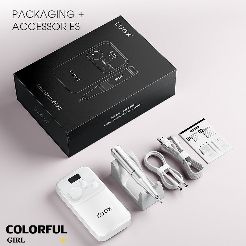 รุ่นใหม่ Gen 2 เครื่องเจียเล็บ LUGX LG-602S ✨ สีใหม่ล่าสุด ขาว / ชมพู / ม่วง รอบหมุนสูงสุด 35,000 RPM แบตเตอรี่ 2200mAh แรงบิดสูง ใช้งานไร้สาย 💅