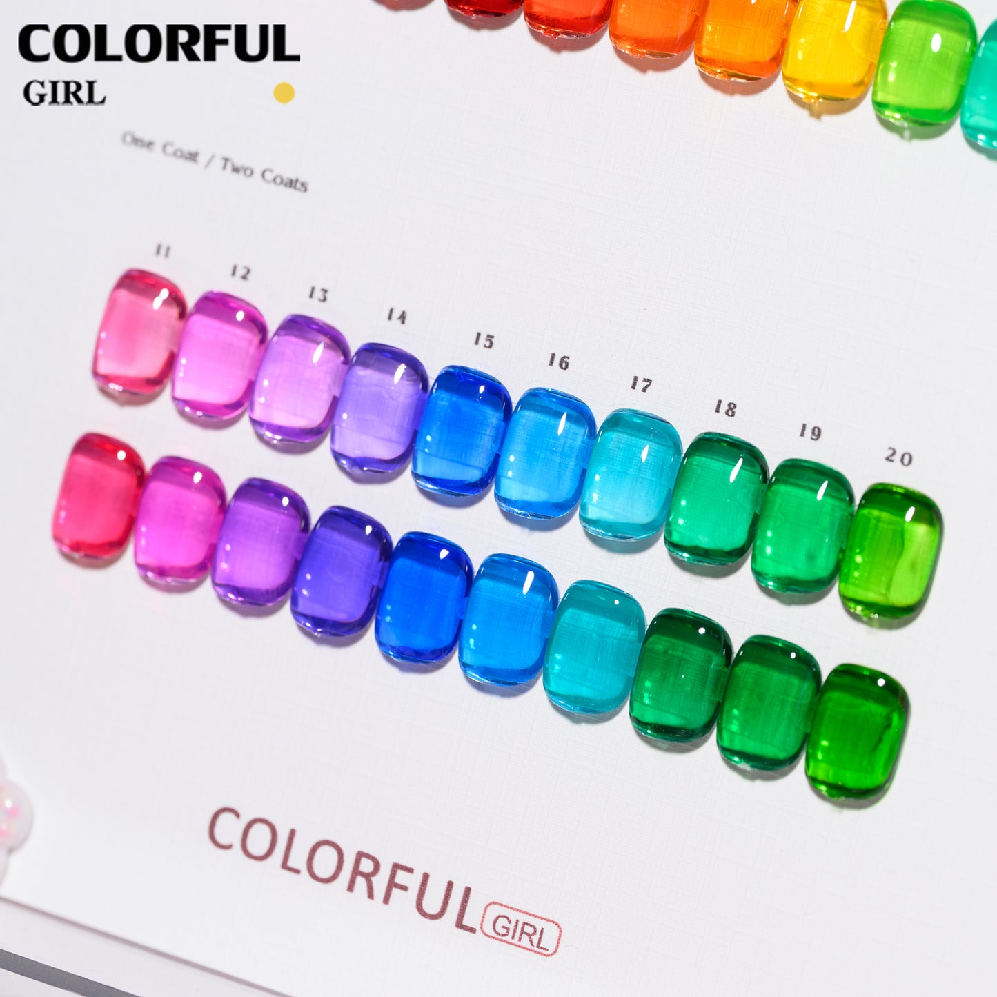 【พร้อมส่ง】COLORFUL GIRL สีเจลไซรัป 20 สี เนื้อสีใสชัด โปร่งแสง เม็ดสีแน่น สีสดชัด โทนสีลูกกวาด โทนสะอาด น่ารัก สบายตา เหมาะสำหรับร้านทำเล็บ (ทามาให้แล้ว พร้อมใช้งาน)