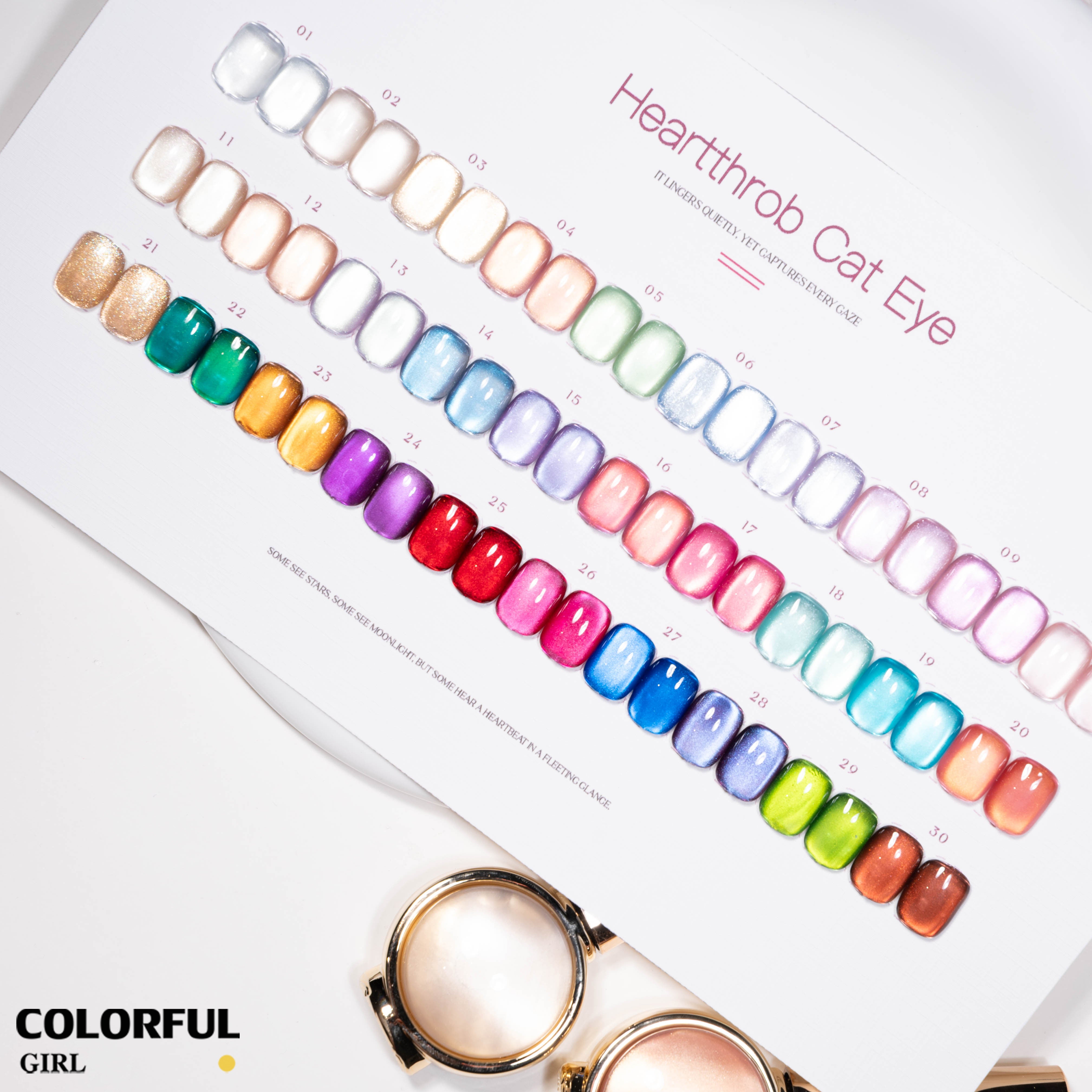 【พร้อมส่ง】แบบแยกขวด Milan Cat Eye สีเจลแคทอาย โทนสีลูกแก้ว เจลทาเล็บ UV/LED 30 สี แยกขวด รหัสสี 01-30 ใช้ร่วมกับแม่เหล็ก
