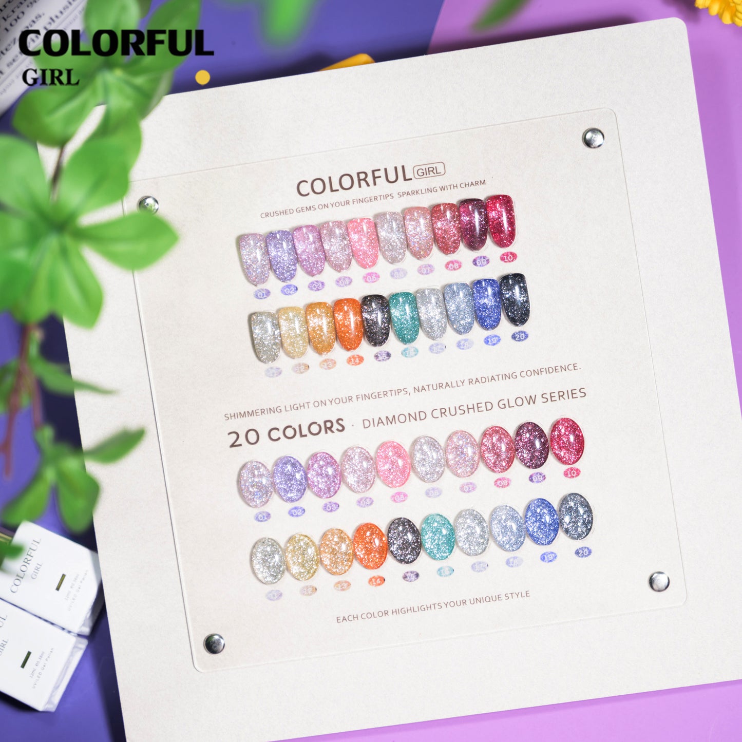 COLORFUL GIRL เจลแฟลชโอปอล 20 สี ✨ วิ้งระยิบระยับ ฟรีชาร์ทสี