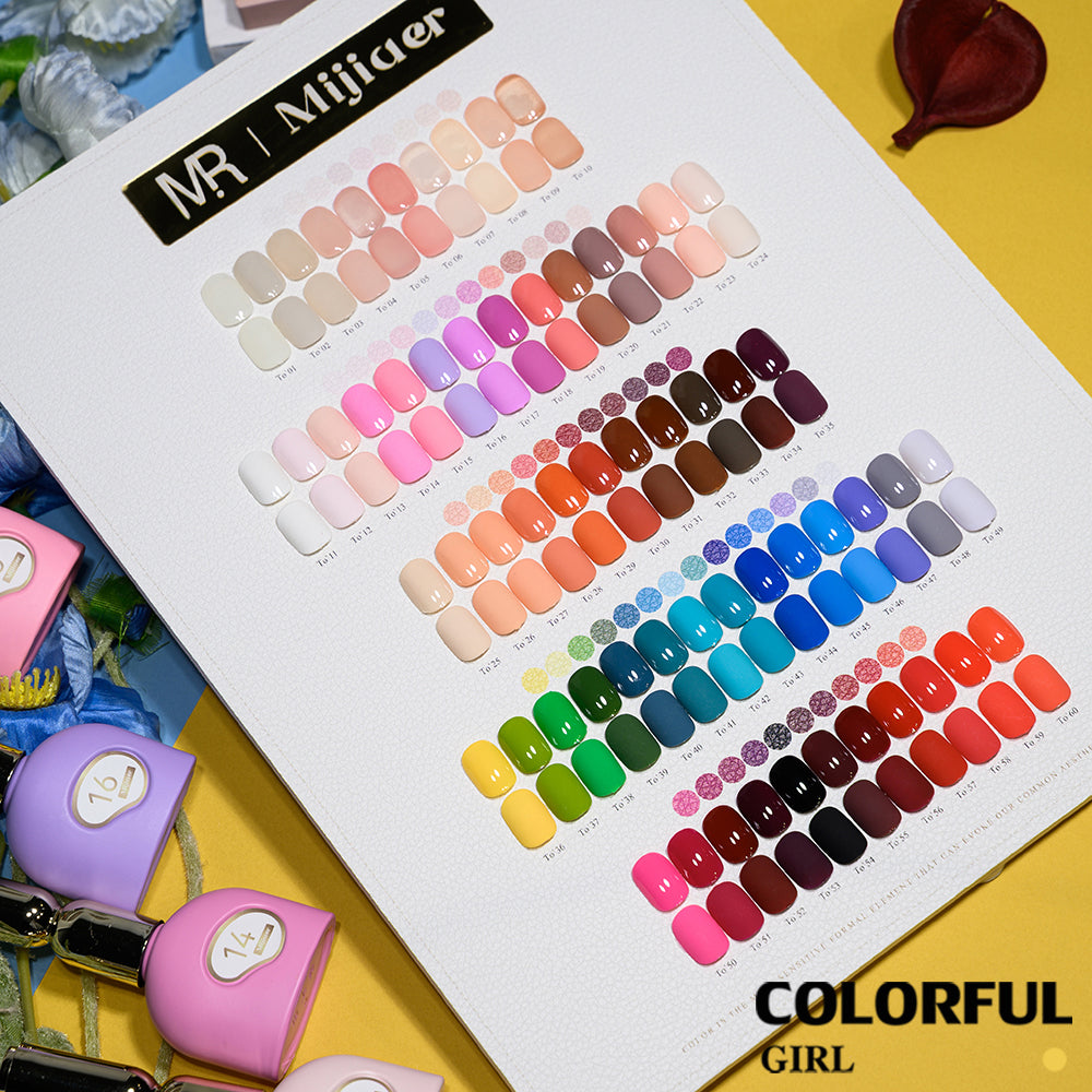 MR Mijiaer 60 สี เซตเจลไซรัป + เจลสีพื้น ครบชุด สำหรับเปิดร้าน แถมฟรีชาร์จสี