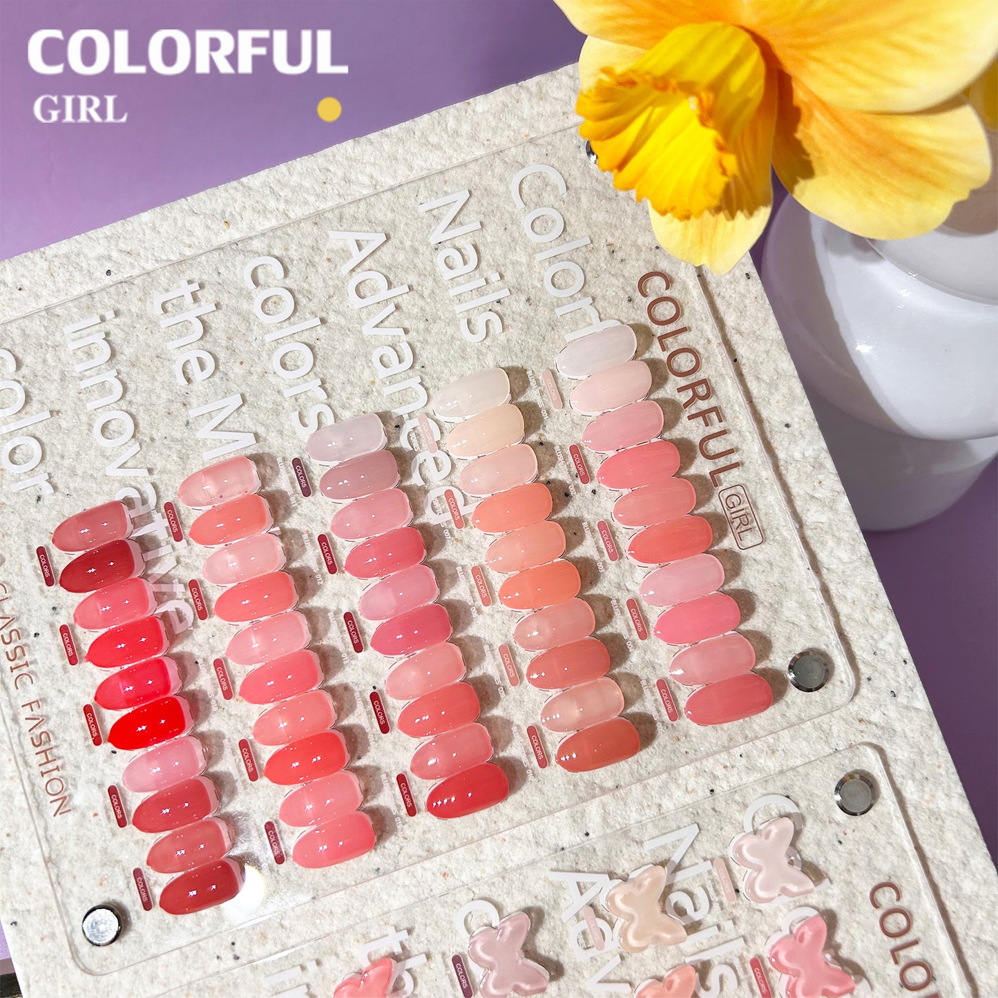 【พร้อมส่ง】COLORFUL GIRL เจลไซรัปรุ่นใหม่ 25 สี ฟรีชุดชาร์จ โทนชมพู Ice Peach สีสวยทาง่าย ไม่บาง แถมชาร์ทสีธรรมชาติคล้ายสีผิว พร้อมแถมชาร์ทสี สีธรรมชาติคล้ายสีผิว