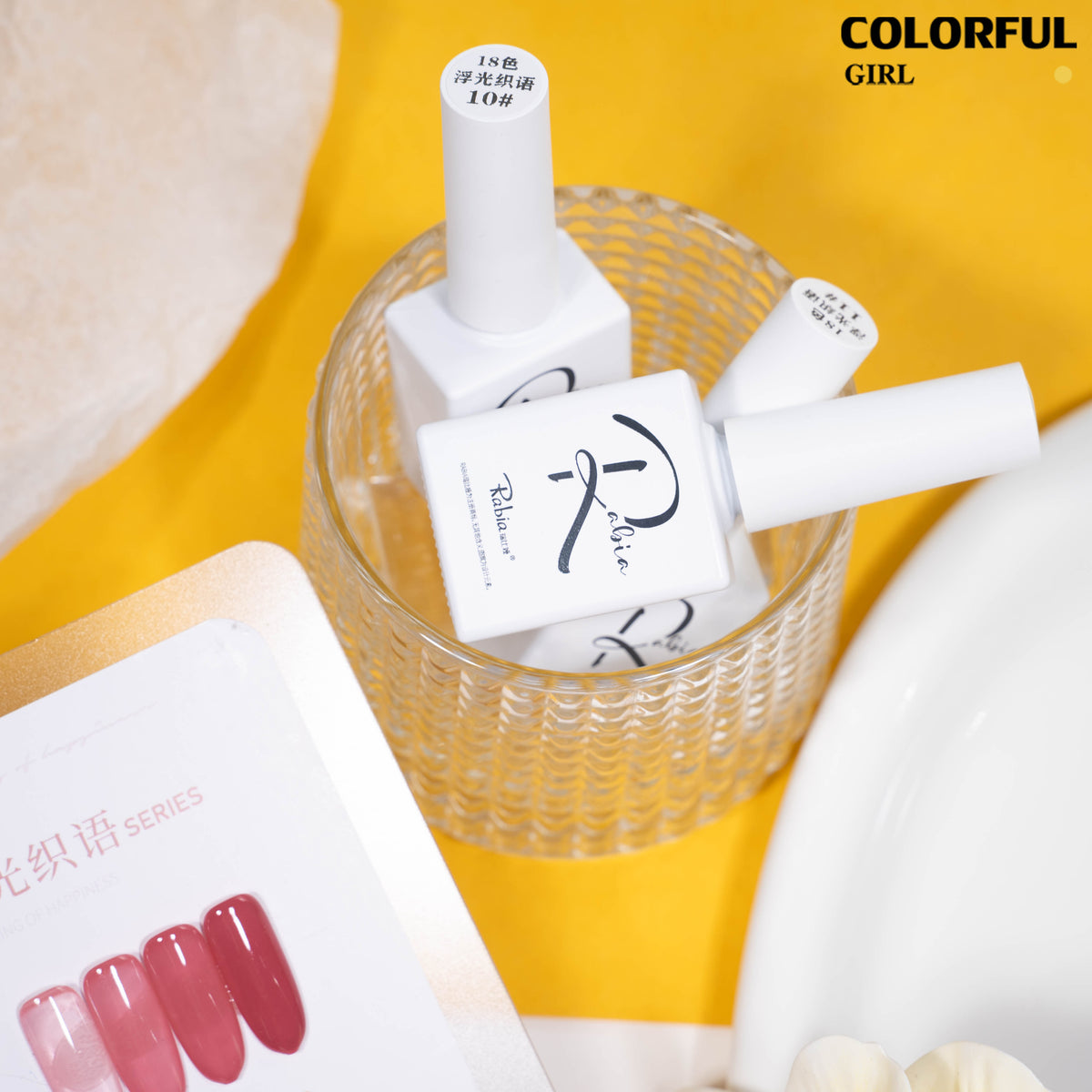 ✨พร้อมส่ง🇹🇭✨ Rabia 18 สี สีเจลไซรัป โทนชมพู Ice Peach 18สี + โทนสีธรรมชาติคล้ายสีผิว แถมชาร์ตสีเจล เนื้อเจลใสละมุน สีสวยชัด เหมาะสำหรับร้านทำเล็บ
