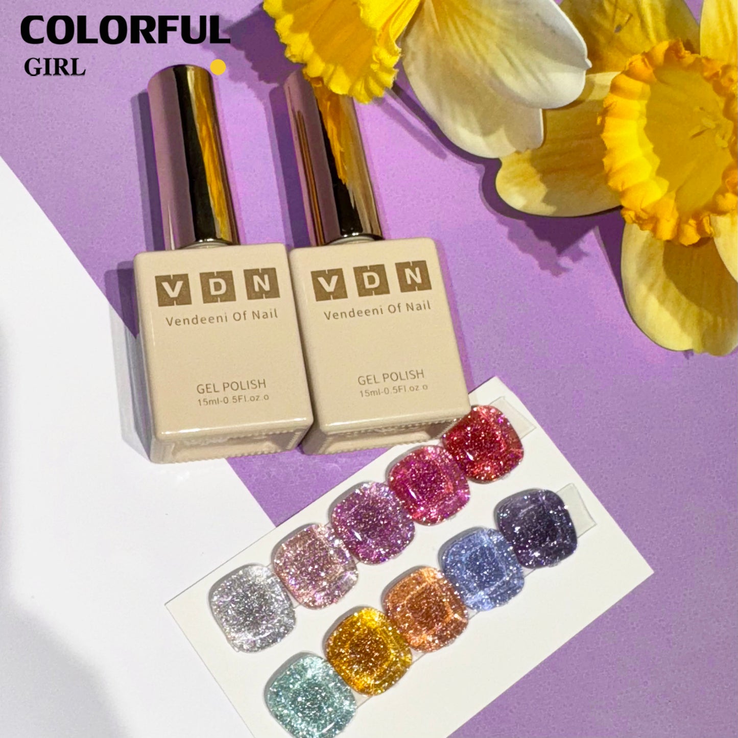 【พร้อมส่ง】VENDEENI   สีเจลแฟลช 10สี (《VENDEENI CM04》)สีเจลทาเล็บ สี แถม ชาร์ทสี ยาทาเล็บเจล  ชุดสี 10สี + ฟรีชาร์ทสี