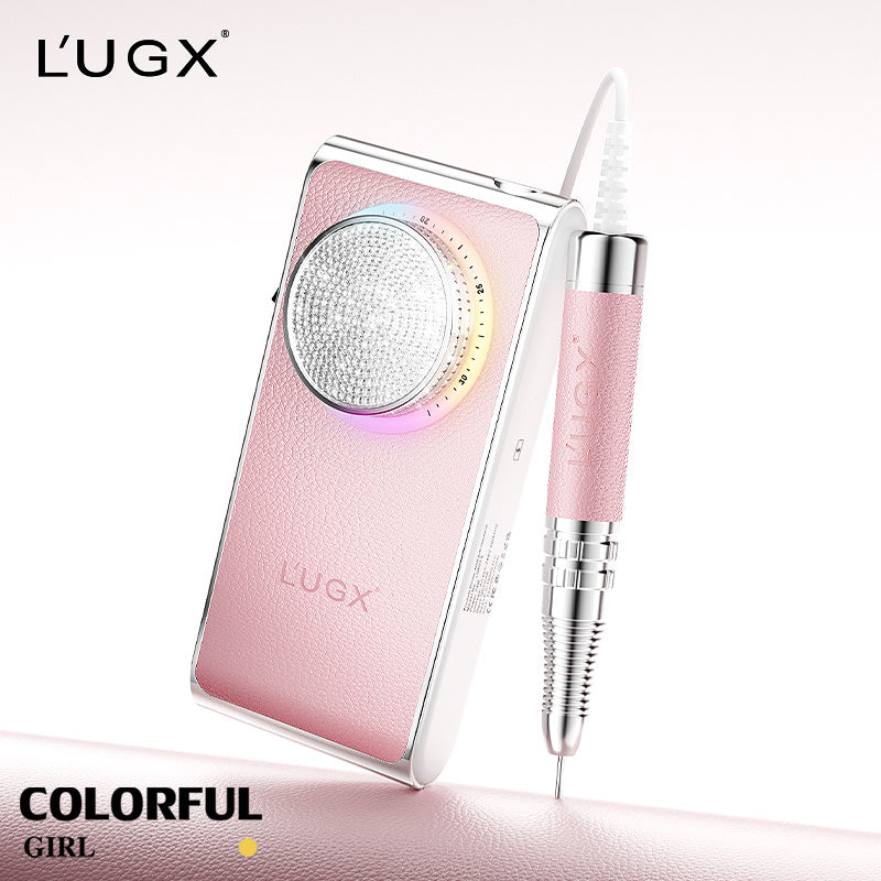 LUGX เครื่องเจียรเล็บ LG-902S มอเตอร์ไร้แปรง ดีไซน์หนัง ประดับเพชร มี 4 สีให้เลือก 30,000 รอบ/นาที 24W แบบพกพา ชาร์จไฟได้