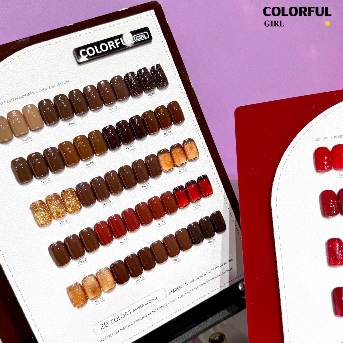 Colorful Girl 20 สี /  โทนน้ำตาลและโทนแดง / สีไซรัป สีพื้น สีลูกแก้ว สีแฟลช  ฟรีชาร์ทสี