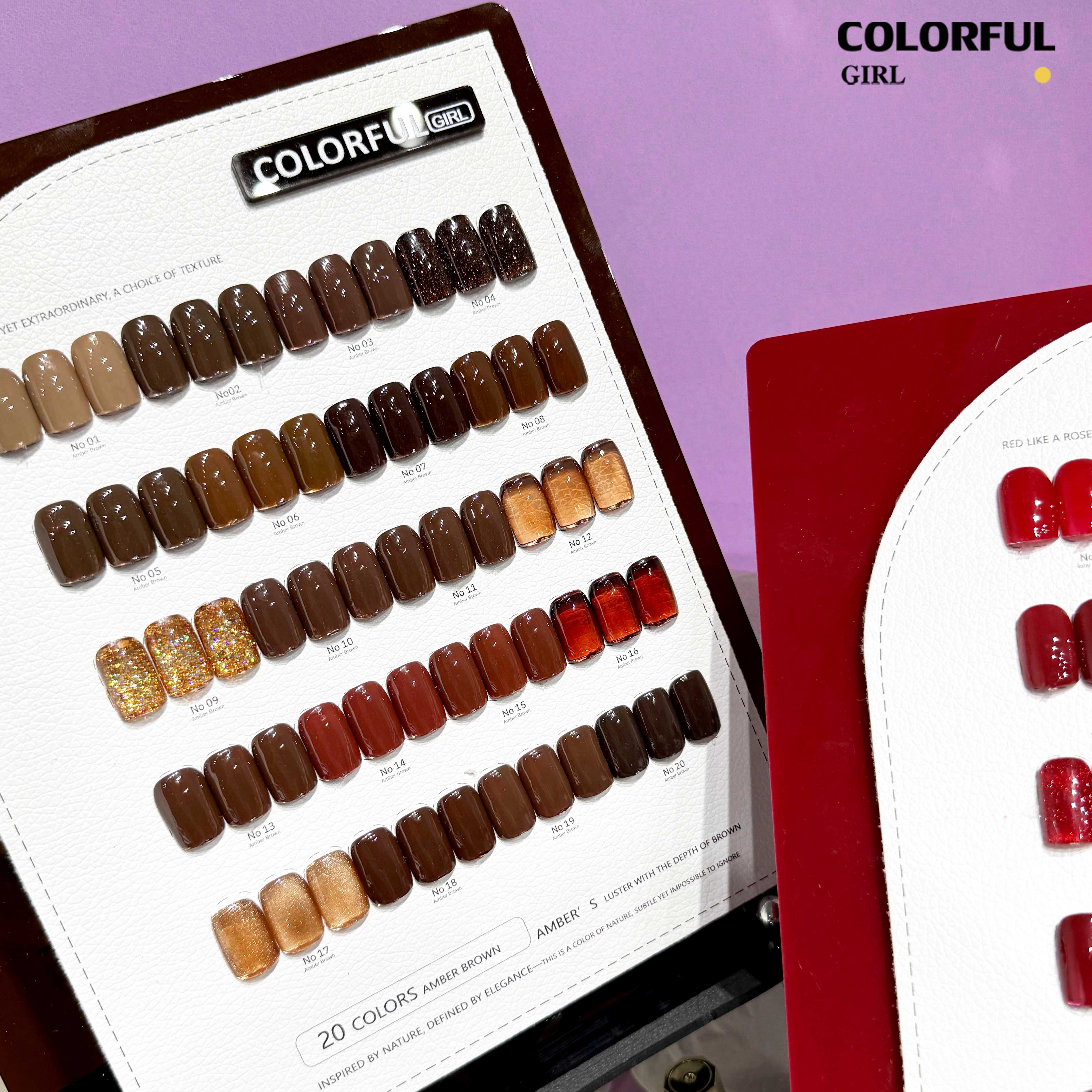 Colorful Girl 20 สี /  โทนน้ำตาลและโทนแดง / สีไซรัป สีพื้น สีลูกแก้ว สีแฟลช  ฟรีชาร์ทสี