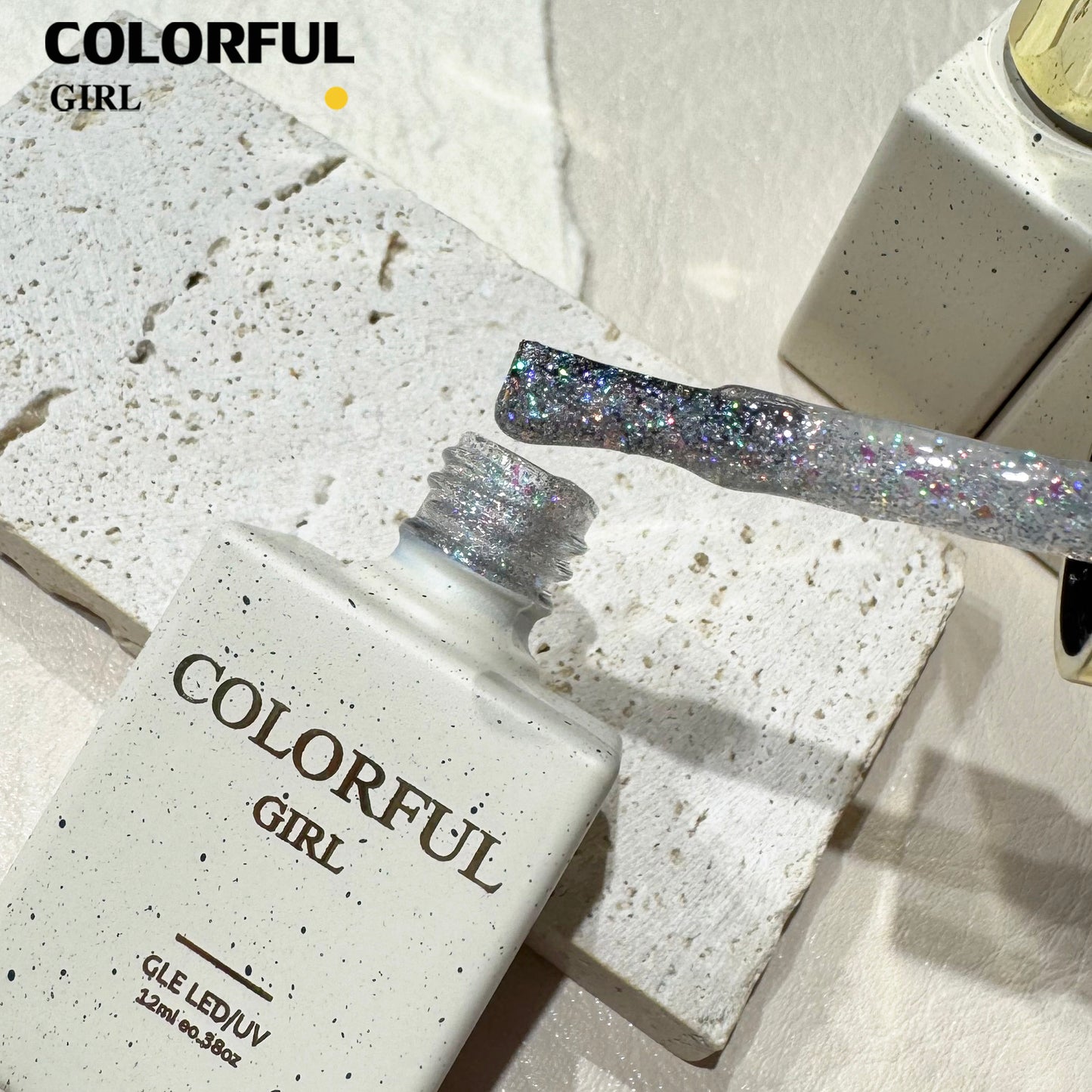 【พร้อมส่ง】Colorful Girl สีเจลกลิตเตอร์ บิงเยว่ / ยุนปั๋ว｜ขวดครีม 15ml｜เอฟเฟกต์วิ้งละอองดาว & นมหรูระยิบระยับ｜ทาทับได้ สีใสเม็ดเล็ก / ผสมทองคำเปลว