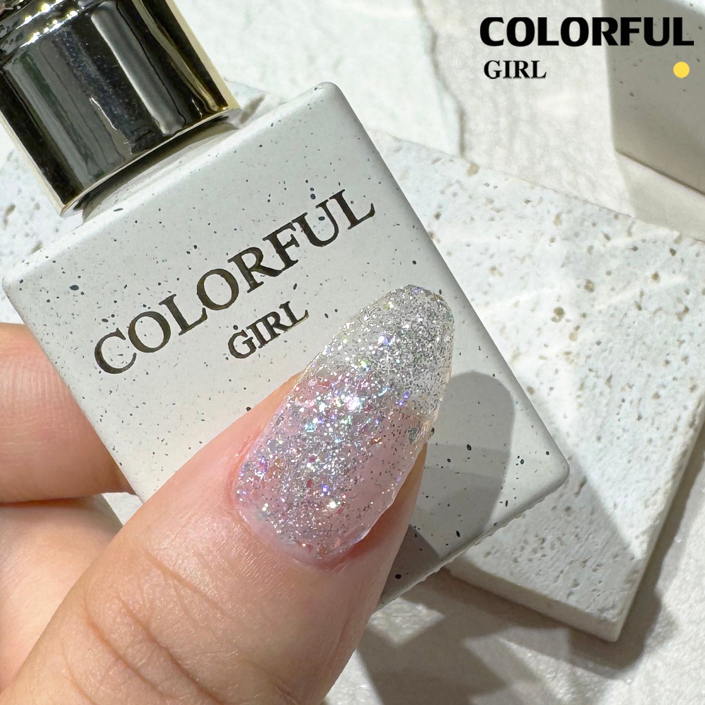 【พร้อมส่ง】Colorful Girl สีเจลกลิตเตอร์ บิงเยว่ / ยุนปั๋ว｜ขวดครีม 15ml｜เอฟเฟกต์วิ้งละอองดาว & นมหรูระยิบระยับ｜ทาทับได้ สีใสเม็ดเล็ก / ผสมทองคำเปลว