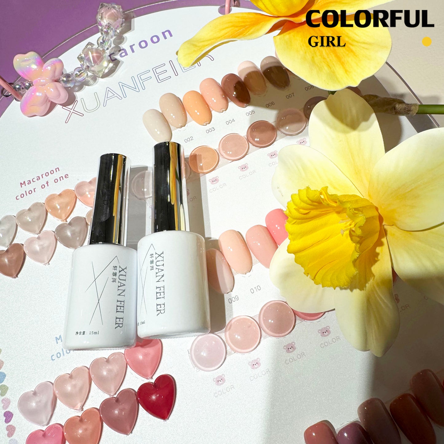 ✨พร้อมส่ง🇹🇭✨XUANFEIER24  สีเจลไซรัป โทนชมพู Ice Peach 24 สี แถม ชาร์ทสี สีธรรมชาติที่คล้ายสีผิวผิว สีเจลไซรัป