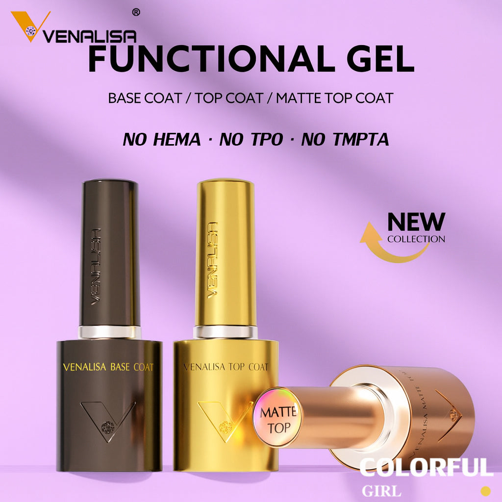 No HEMA · No TPO · No TMPTA  《VENALISA 》Select ท็อป เบส เคลือบเล็บ ท็อปด้าน ท็อปแมท Top coat / Base coat/ MATTE TOP ท็อปด้าน เงาไม่ดรอป ปกป้องสีเจลจากรอยขีด