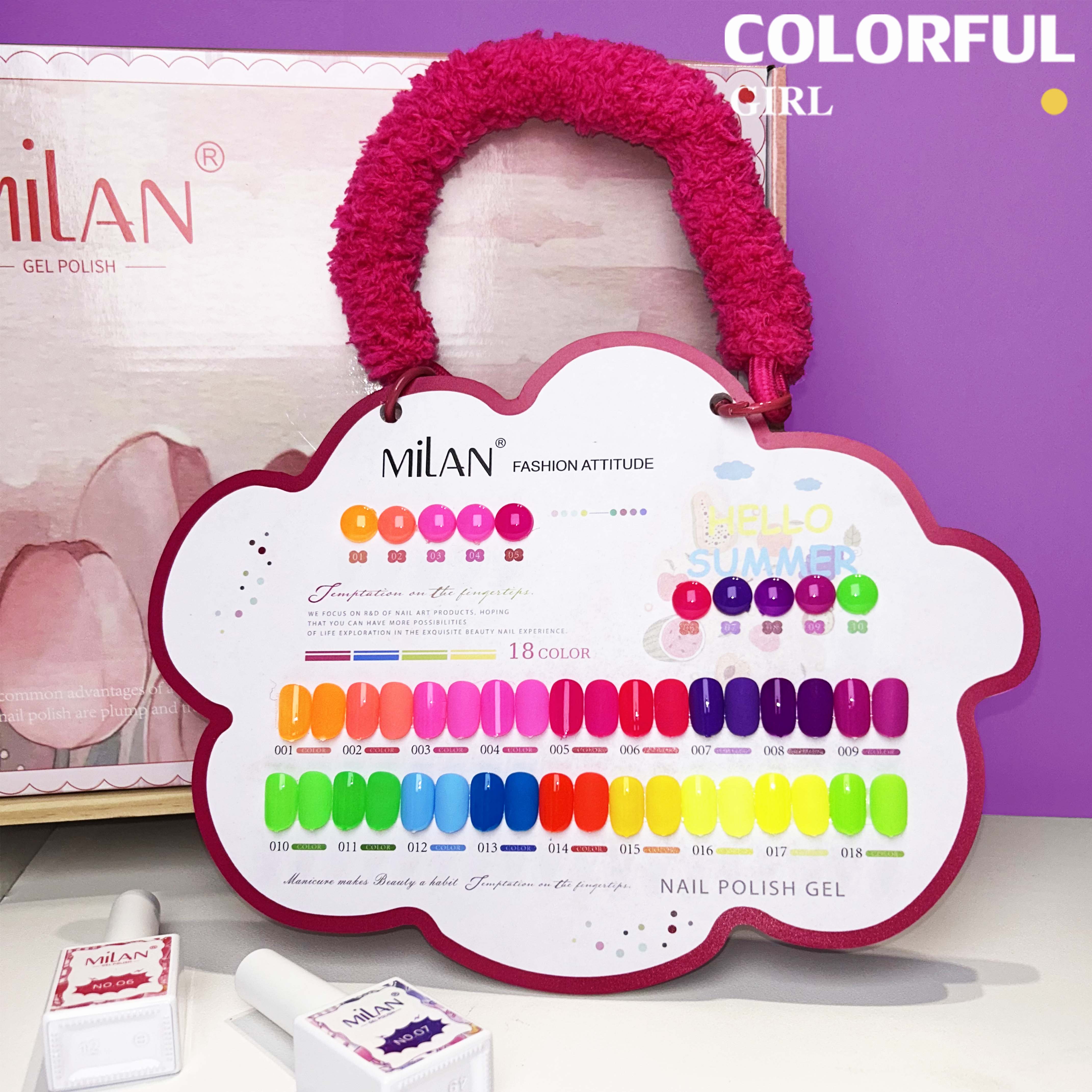 สีเจล Milan New🎉 มาใหม่ 18สี แถมฟรีชาร์ทสี