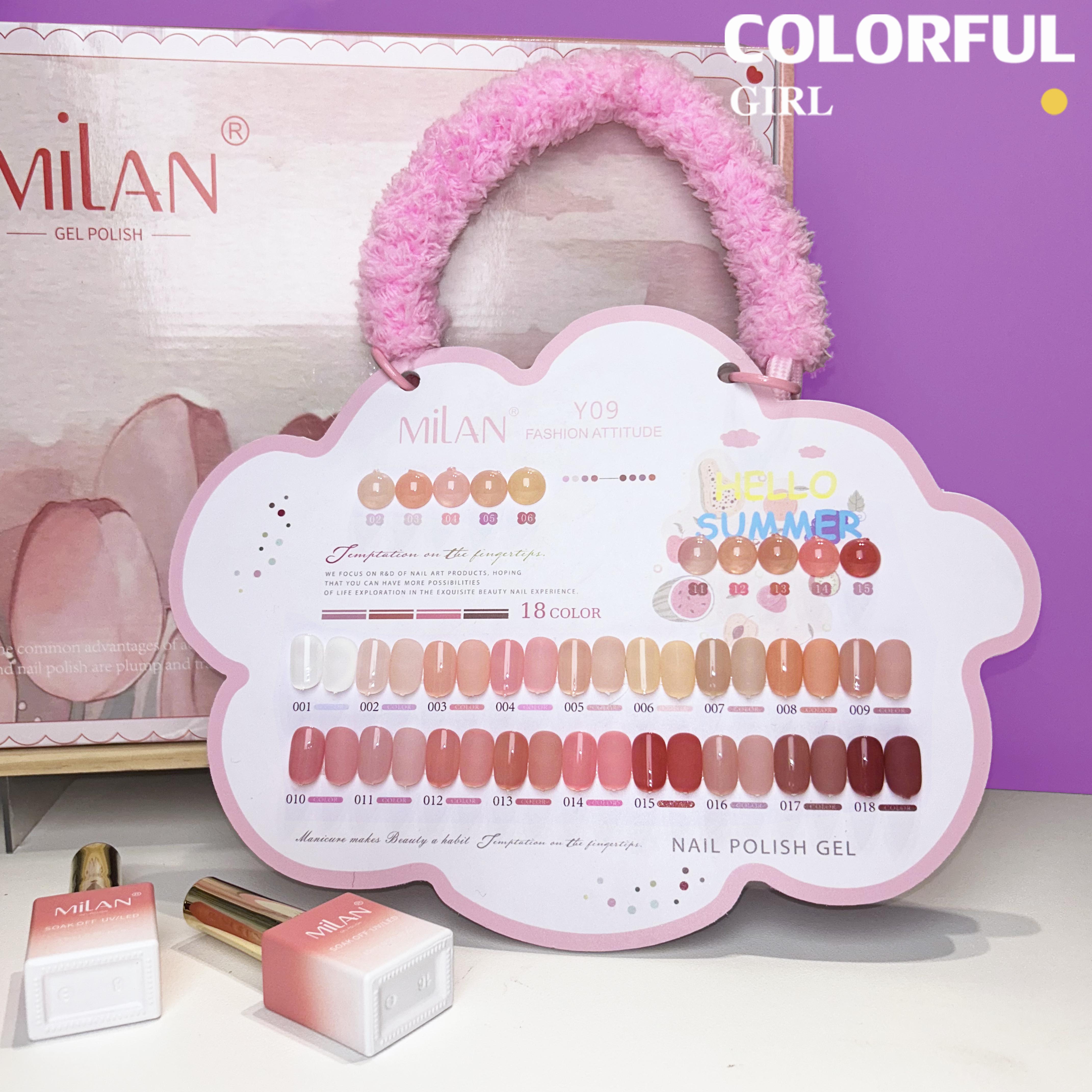 สีเจล Milan New🎉 มาใหม่ 18สี แถมฟรีชาร์ทสี