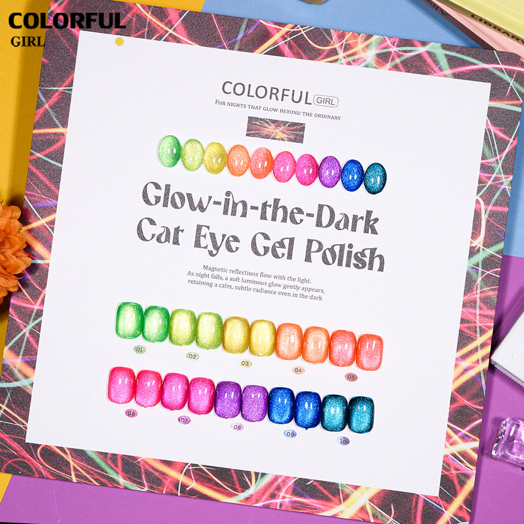 COLORFUL GIRL Top Coat เรืองแสง｜1 ขวดใช้ได้กับทุกสี｜ ขนาด 12 มล. / ลูกแก้ว / แฟลช