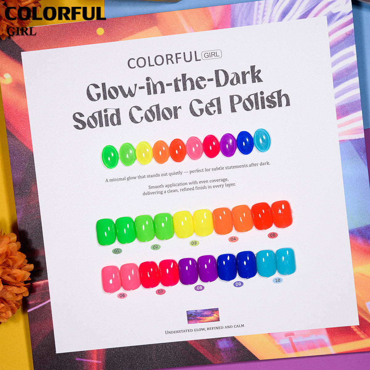 COLORFUL GIRL Top Coat เรืองแสง｜1 ขวดใช้ได้กับทุกสี｜ ขนาด 12 มล. / ลูกแก้ว / แฟลช