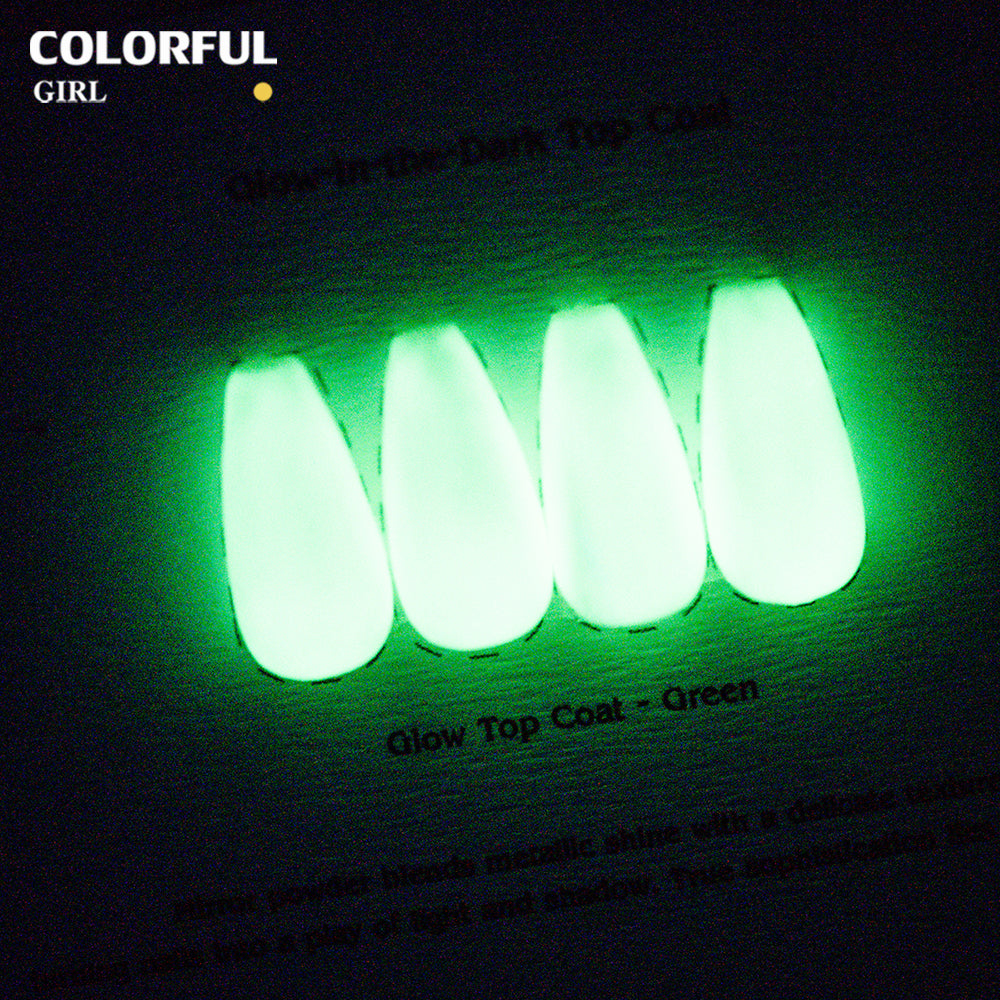COLORFUL GIRL Top Coat เรืองแสง｜1 ขวดใช้ได้กับทุกสี｜ ขนาด 12 มล. / ลูกแก้ว / แฟลช