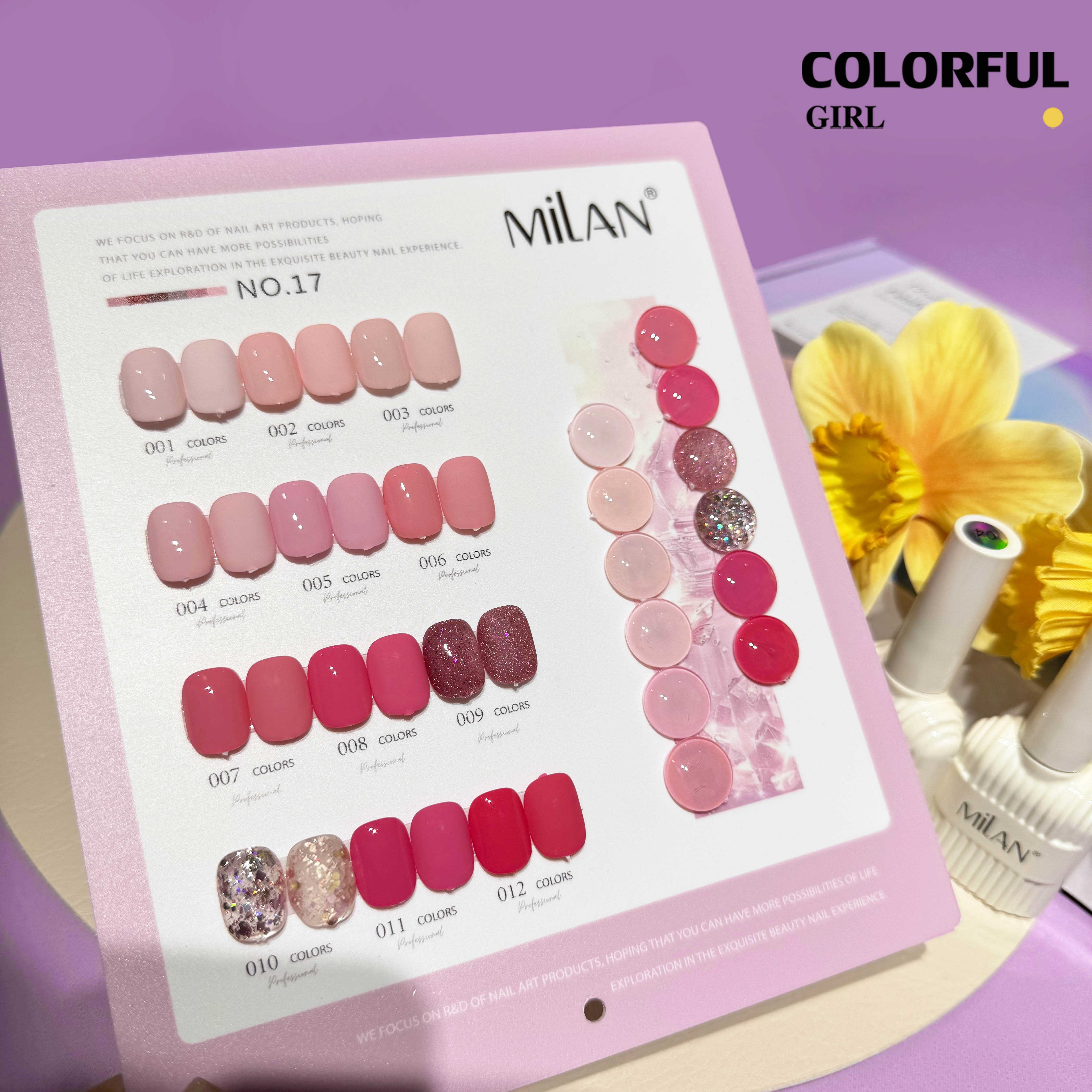 Milan มาใหม่ 12 สี มีหลายเช็ท หลายโทนสี แถมฟรีชาร์ทสี