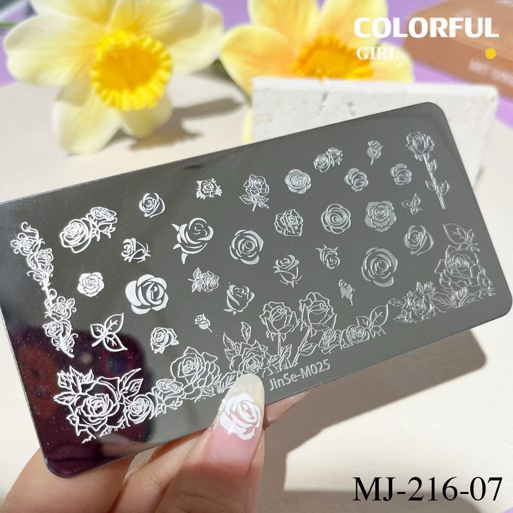 Stamping plate แผ่นปั้มลาย เพ้นท์ลาย ลายฉลุพิมพ์เล็บ  ( มีหลายลายให้เลือก )